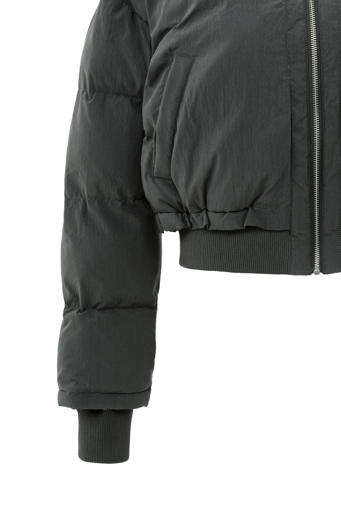 Cropped padded jacket with ribbed cuffs