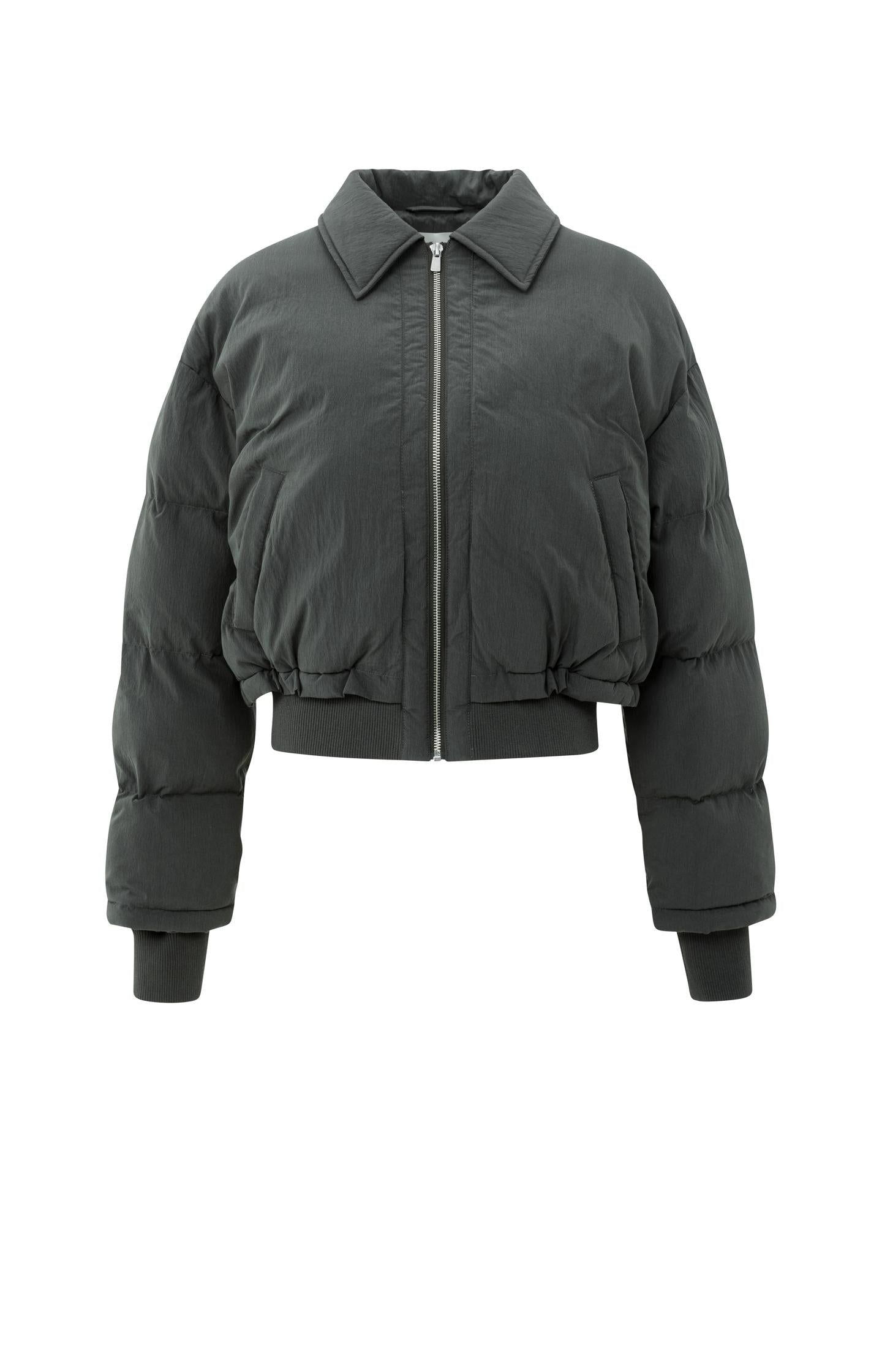 Cropped padded jacket with ribbed cuffs - Type: product