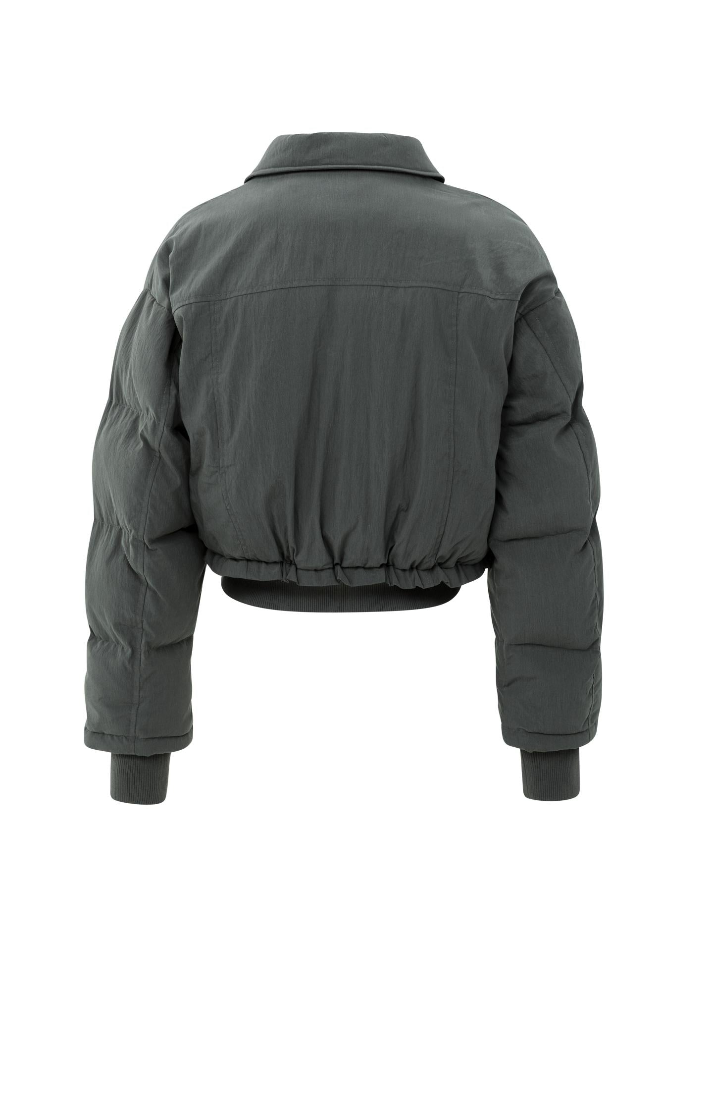 Cropped padded jacket with ribbed cuffs
