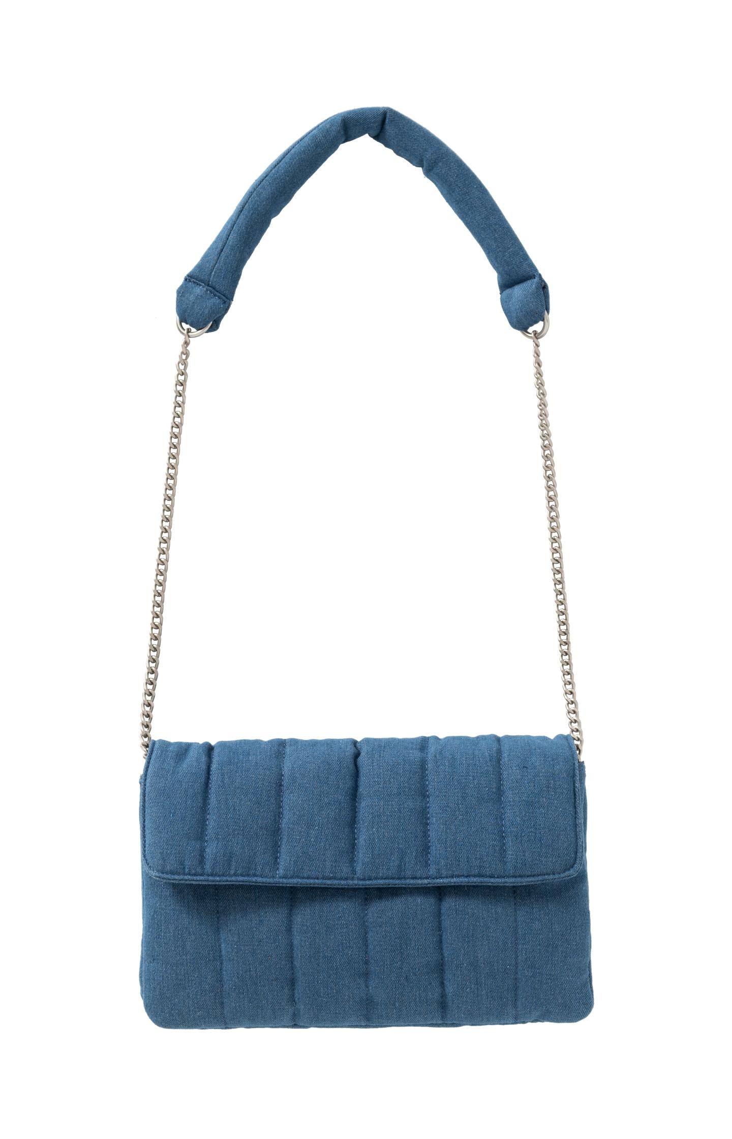 Crossbody bag of padded denim with strap - Type: product