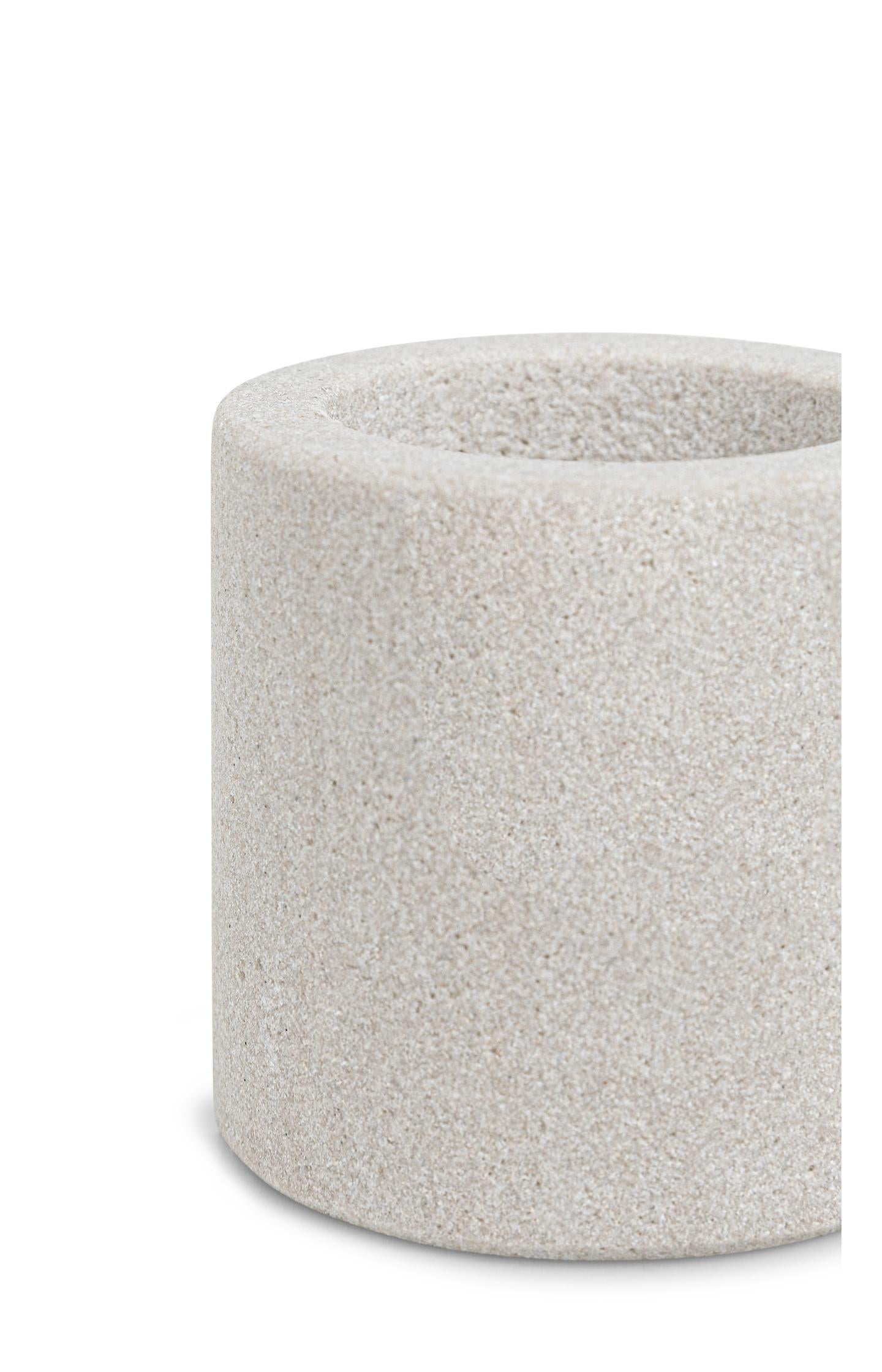 Cylindrical sandstone candle holder - 5.2x5 cm - Type: product