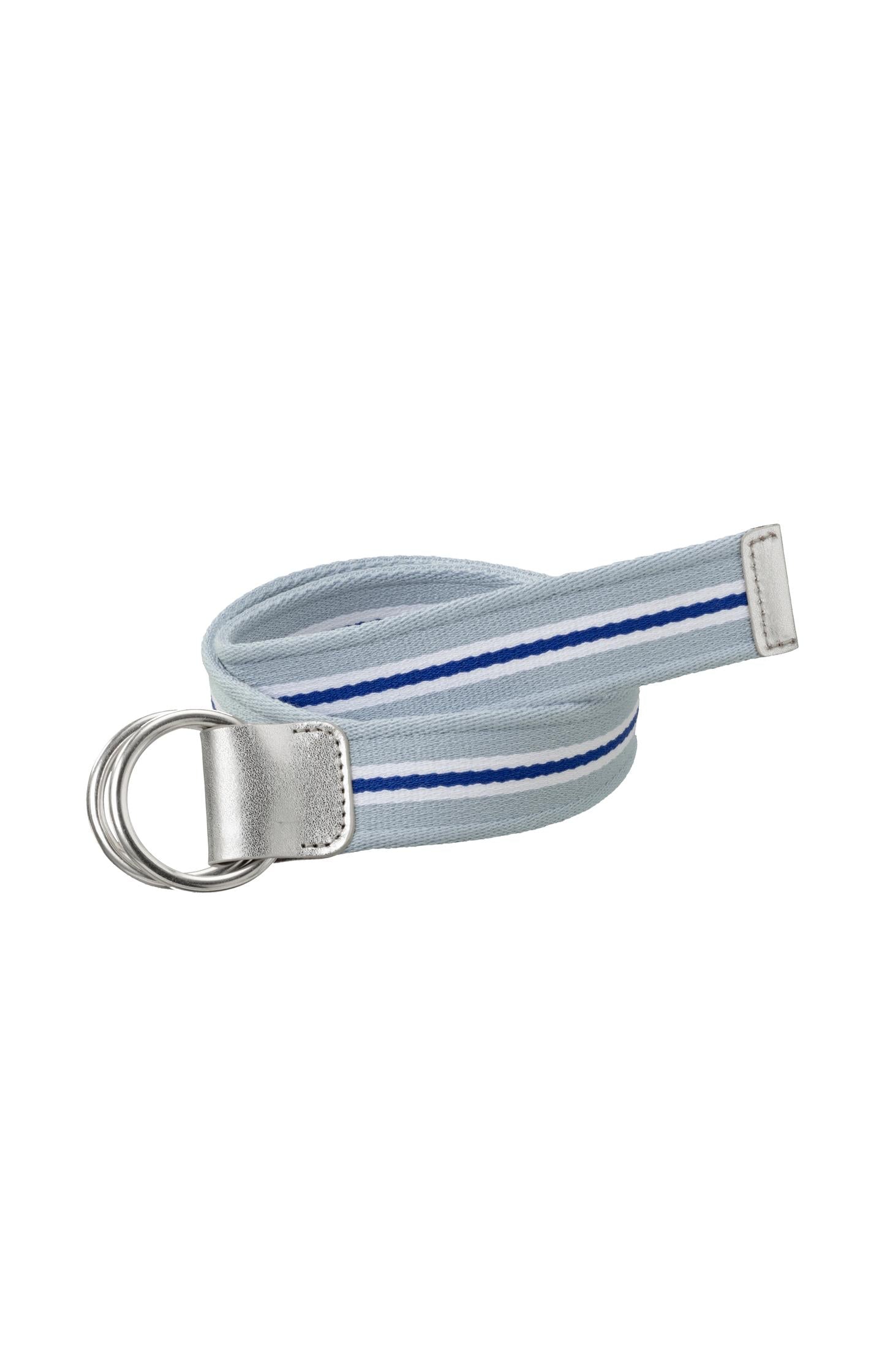 D-ring belt with stripes and silver details - Type: product