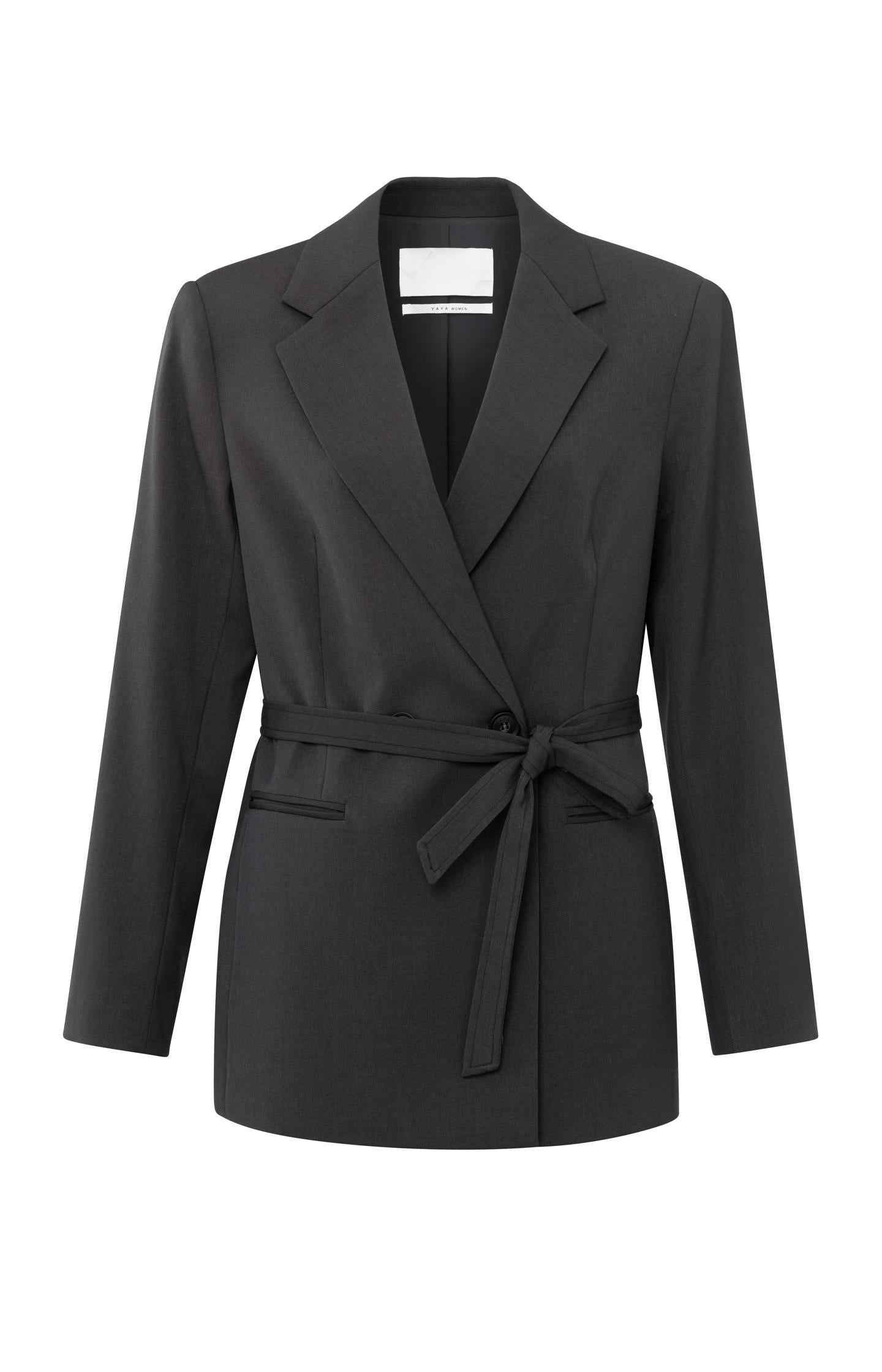 Blazer with double-breasted button closure