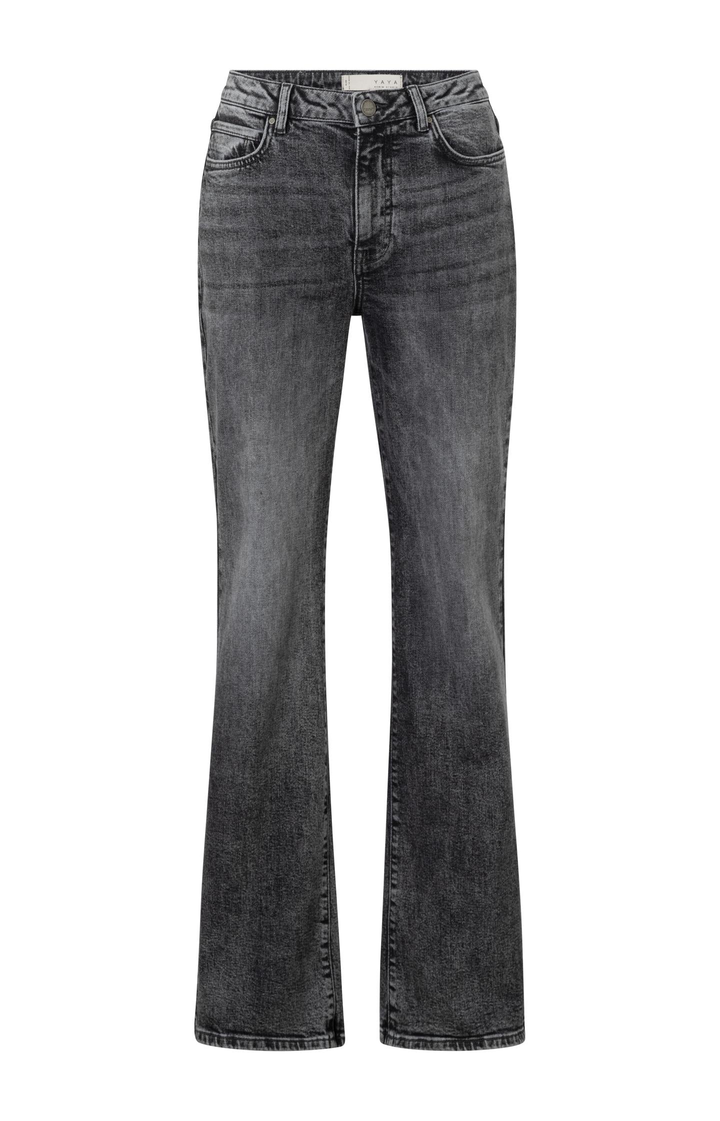 Dark jeans with high waist, wide legs and pockets - Type: product