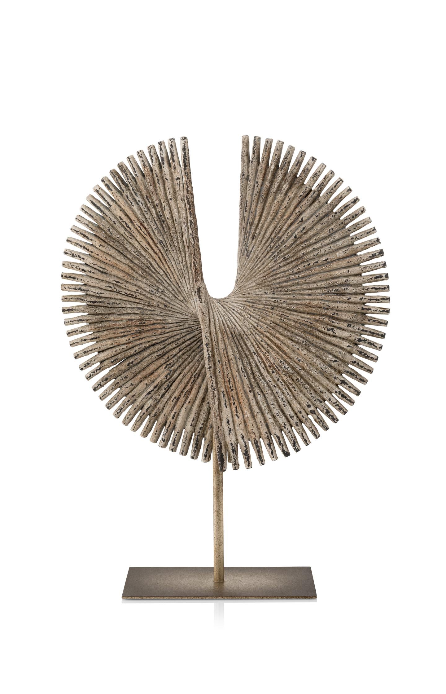 Decorative statue on metal stand