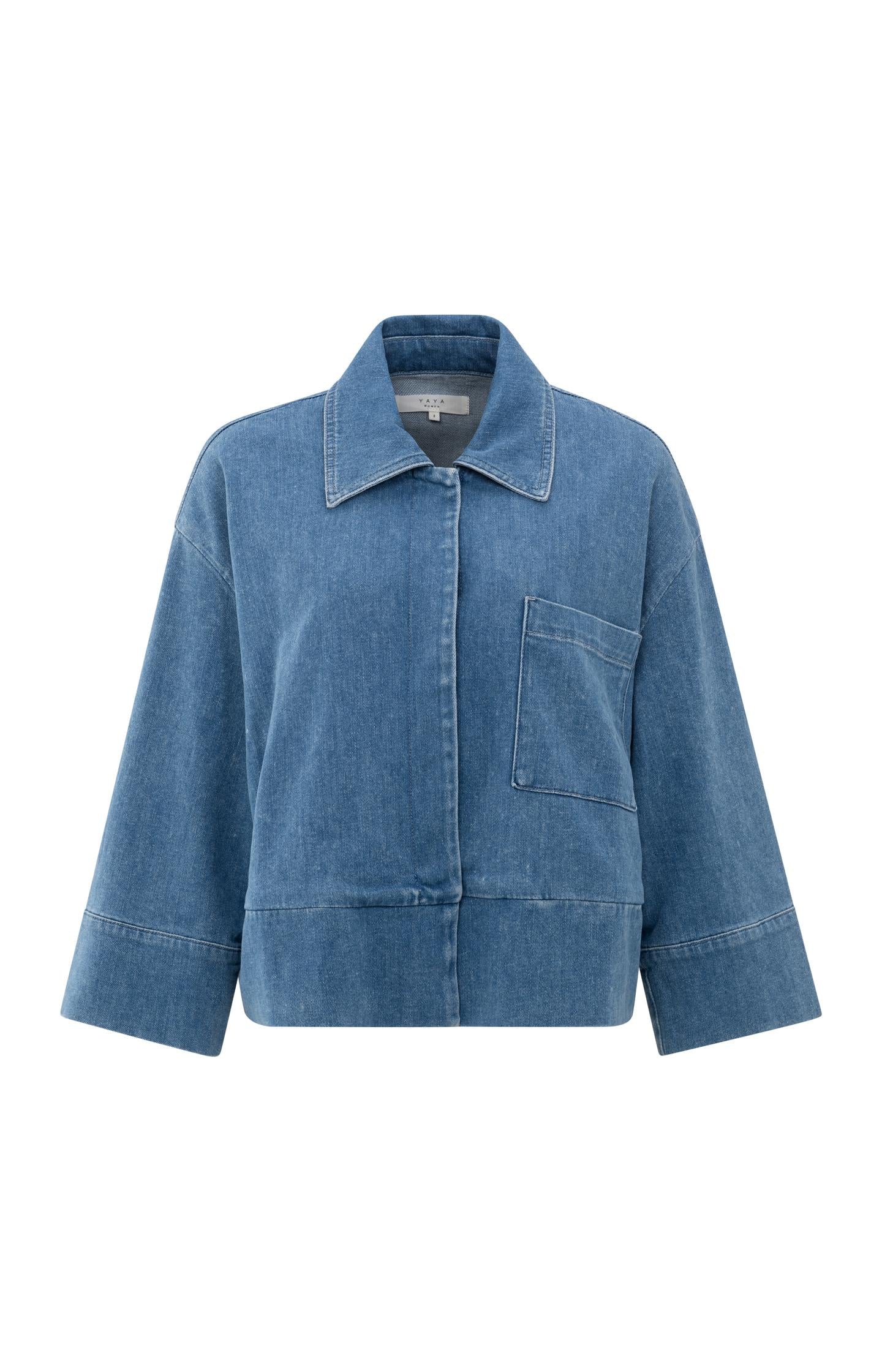 Denim jacket with oversized fit and pocket detail - Type: product