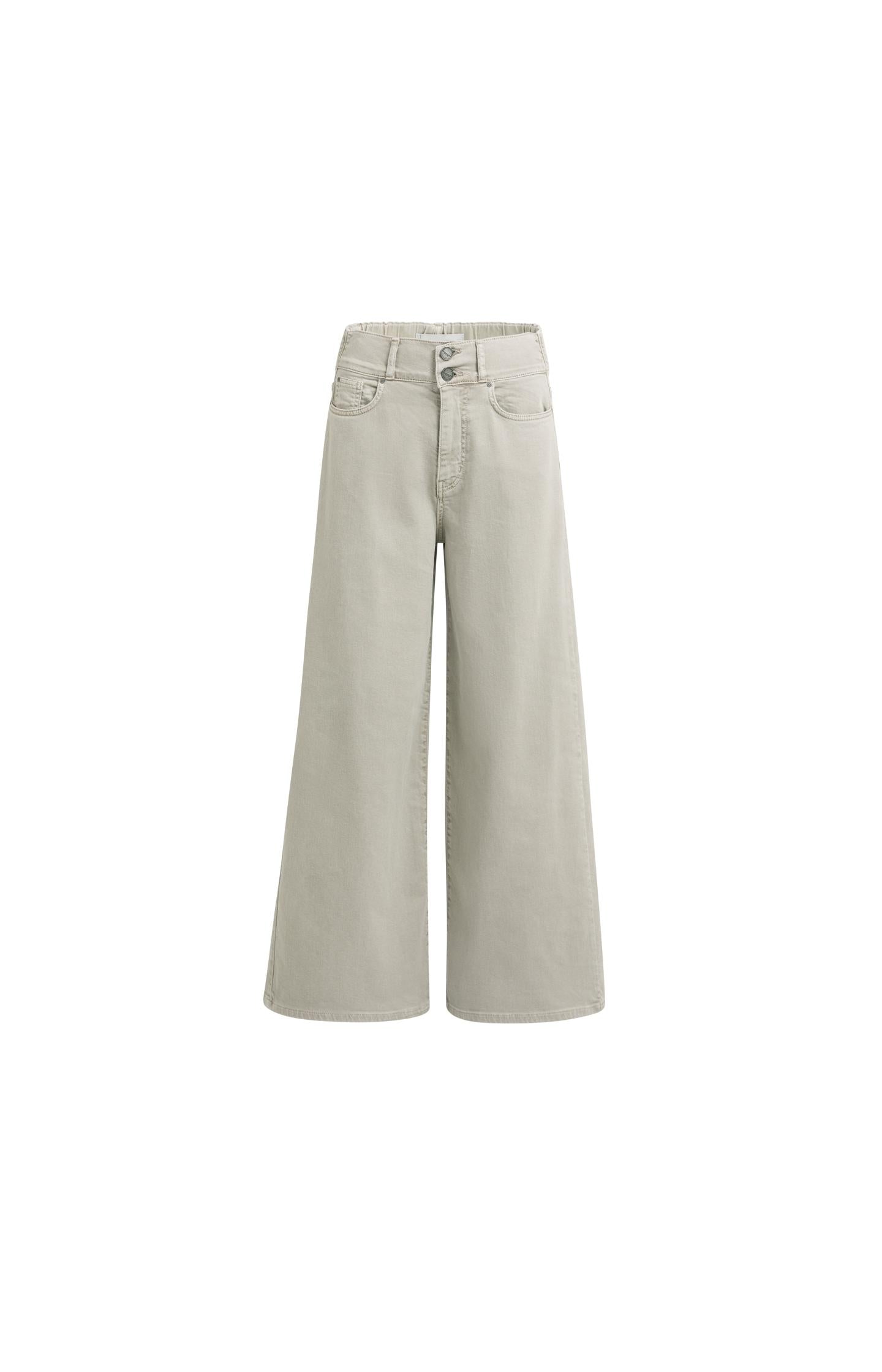 Denim jeans with wide legs and distinctive waistband (L32) - Type: product