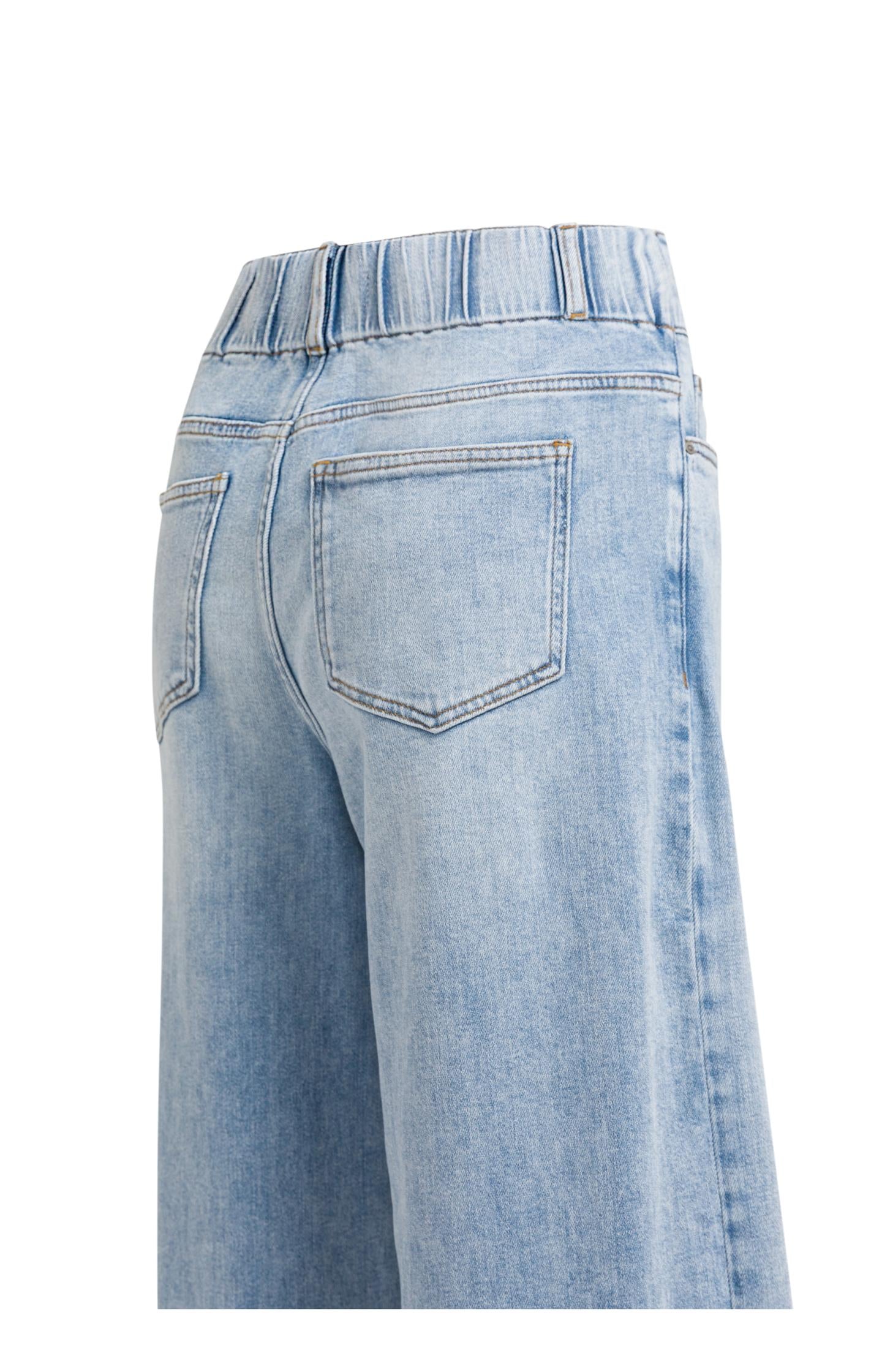 Denim jeans with wide legs and distinctive waistband - L34 - Type: product