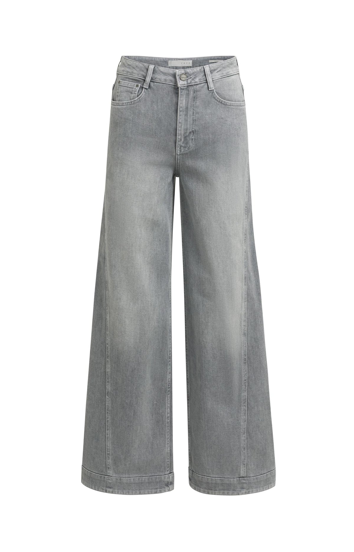 Denim jeans with wide legs and seam details - L34 - Type: product