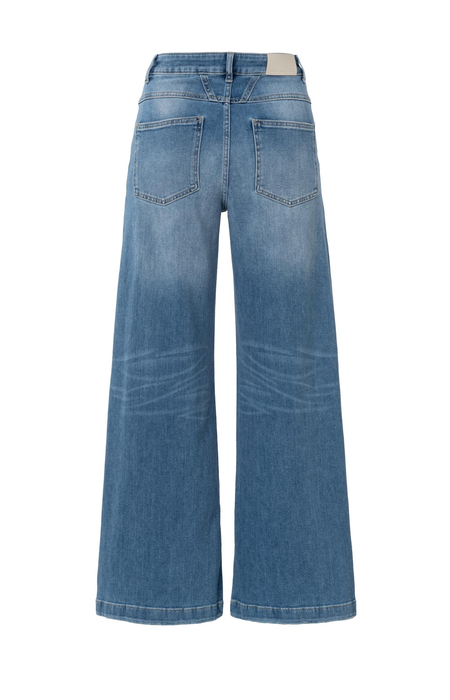 Denim trousers with extra wide legs and high waist - Light Blue Denim