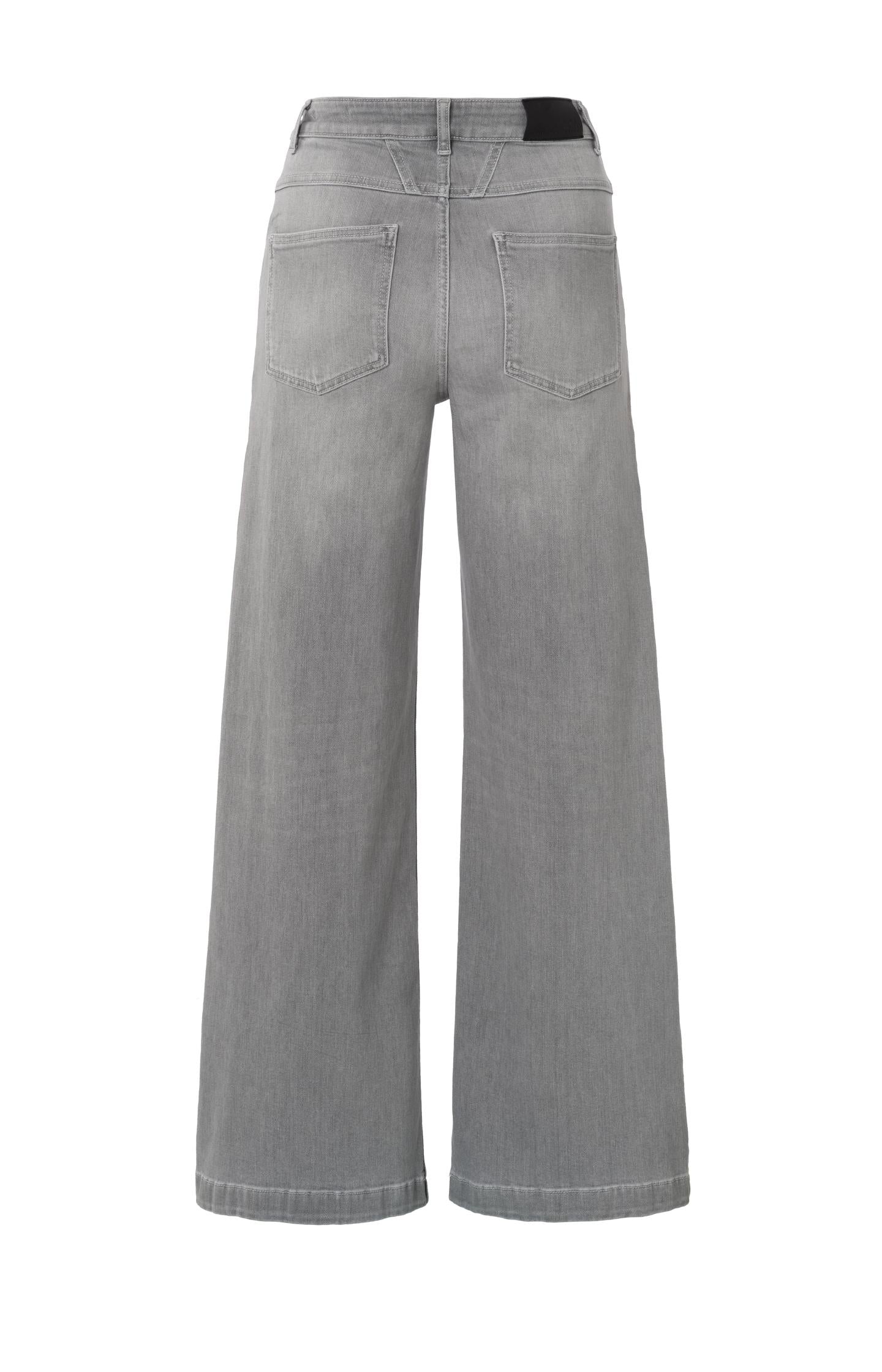 Denim trousers with extra wide legs and high waist - Light Grey Denim