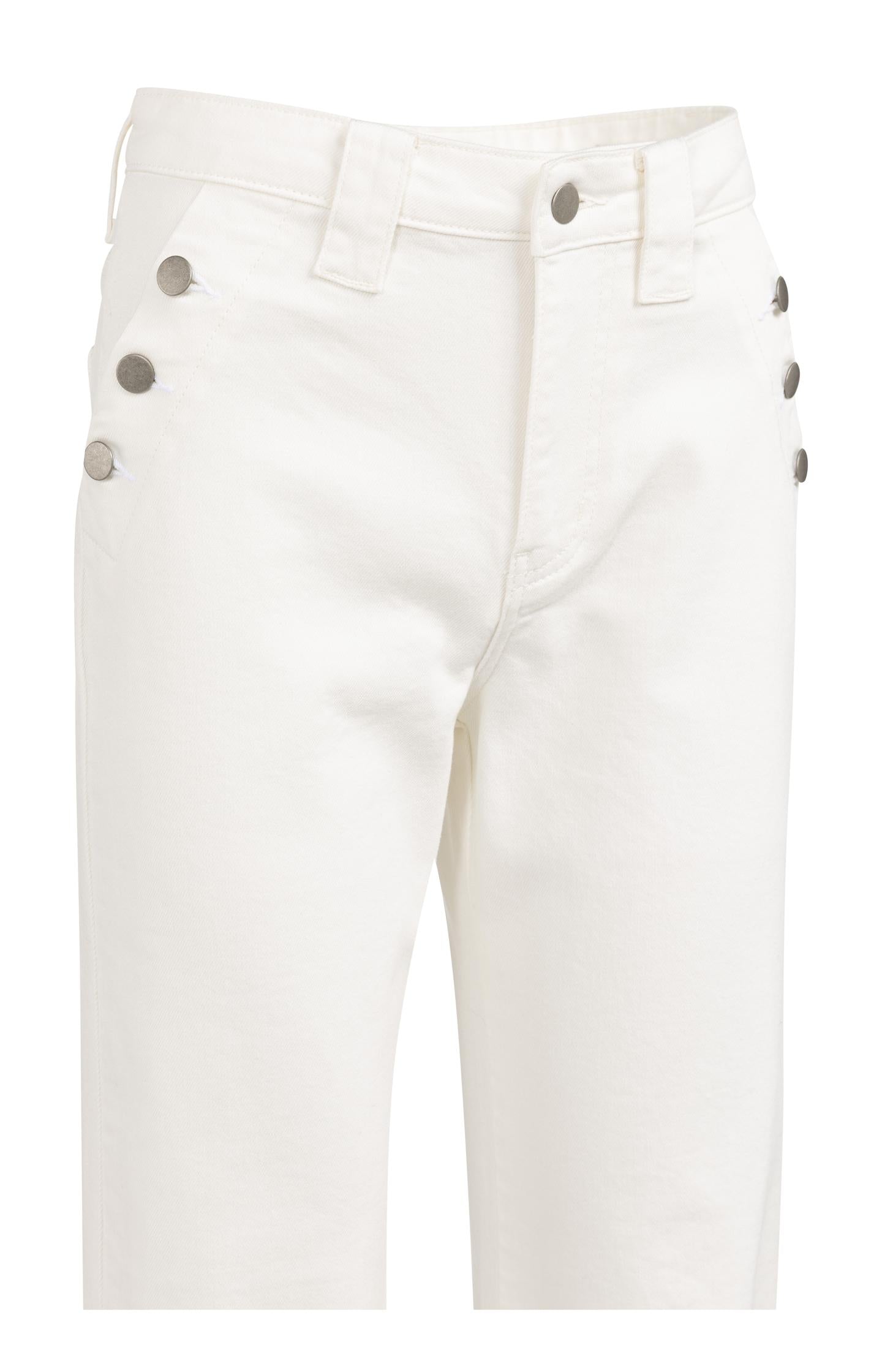 Denim trousers with wide legs and button details (L32)