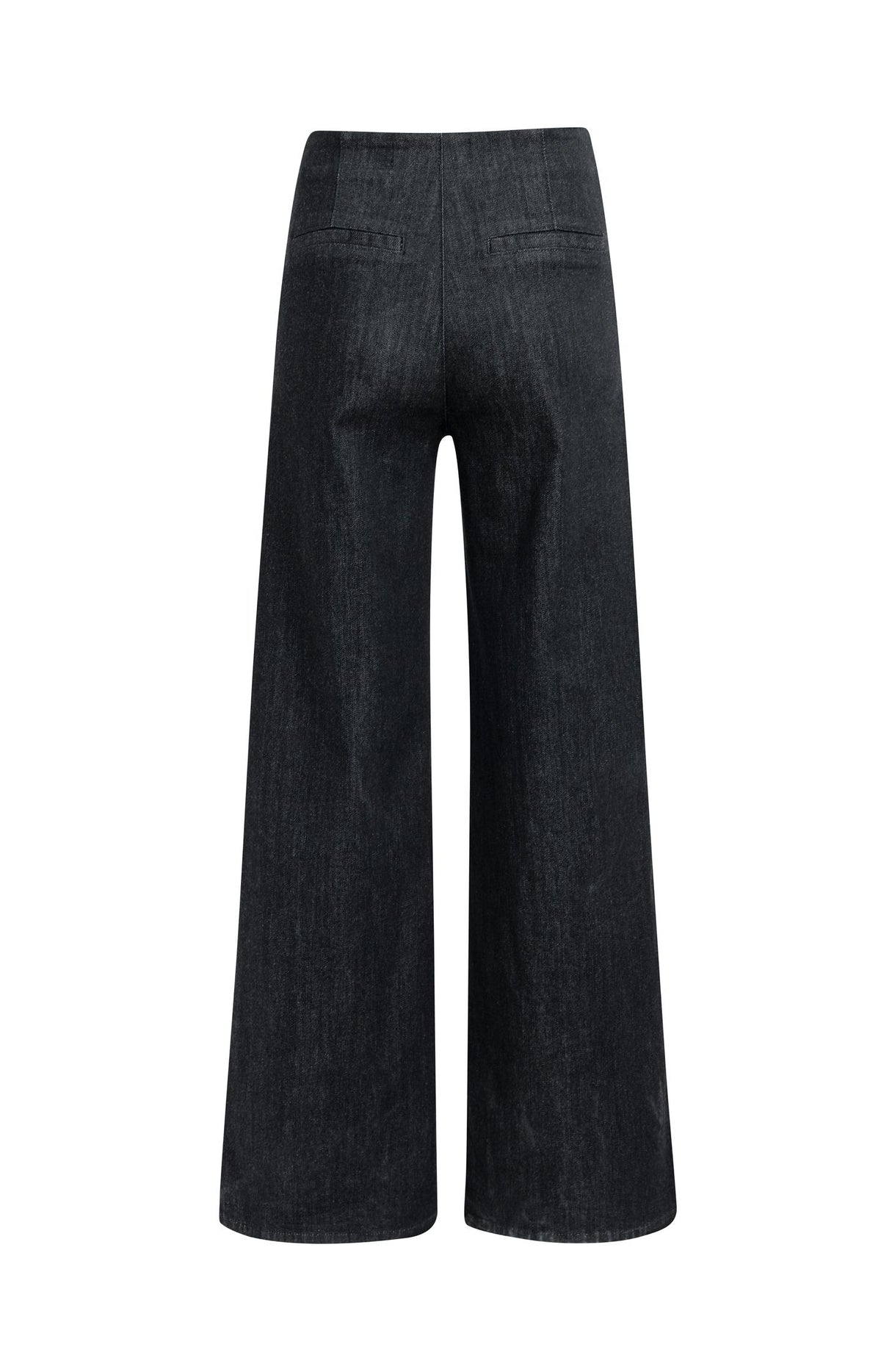 Denim pantalon met wijde pijpen - Black Denim