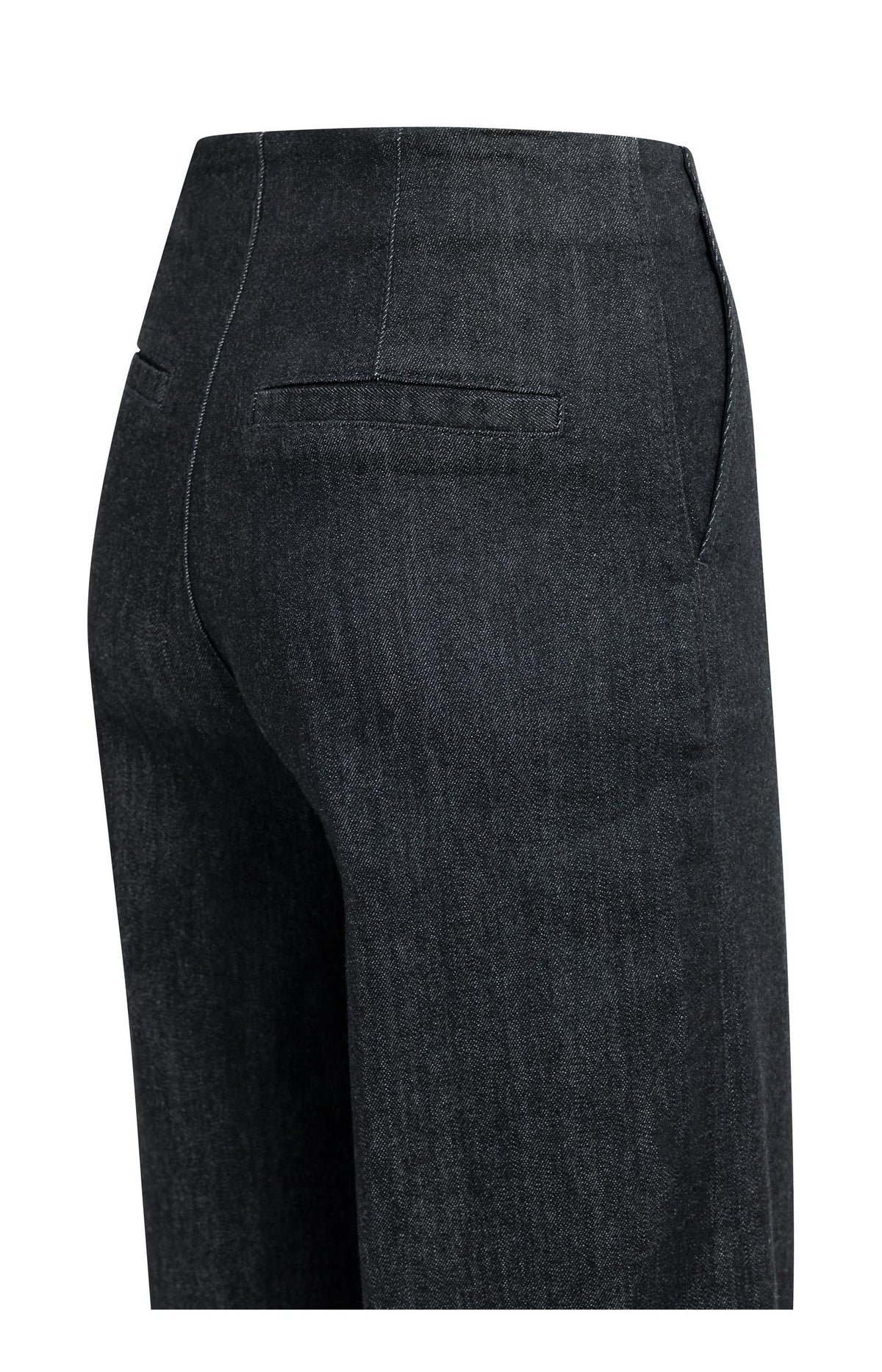 Denim trousers with wide legs - Black Denim