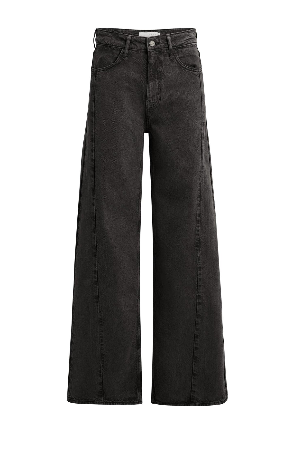 Denim with high waist and wide legs - L32 - Black Denim