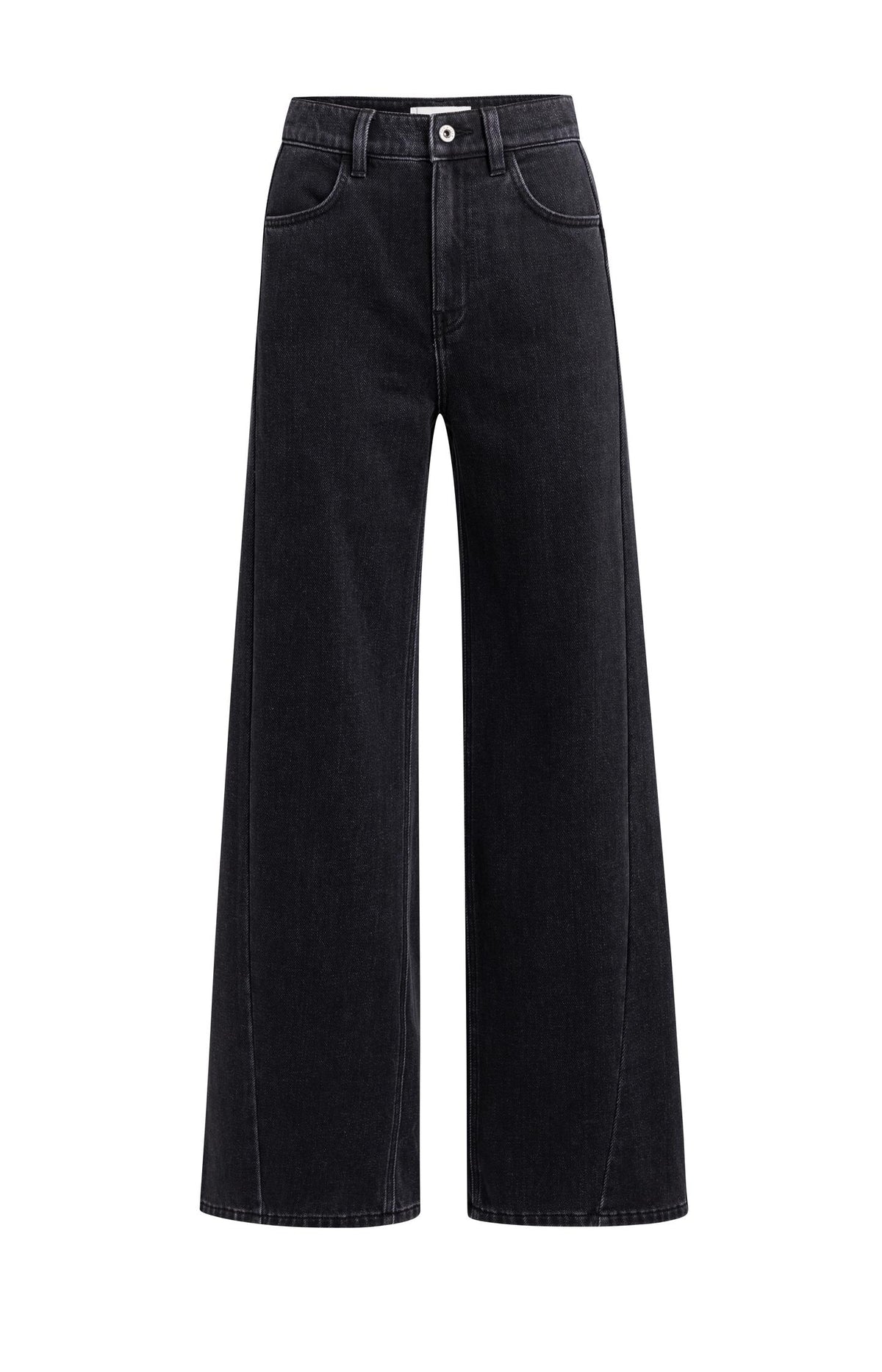 Denim with high waist and wide legs - L34 - Black Denim