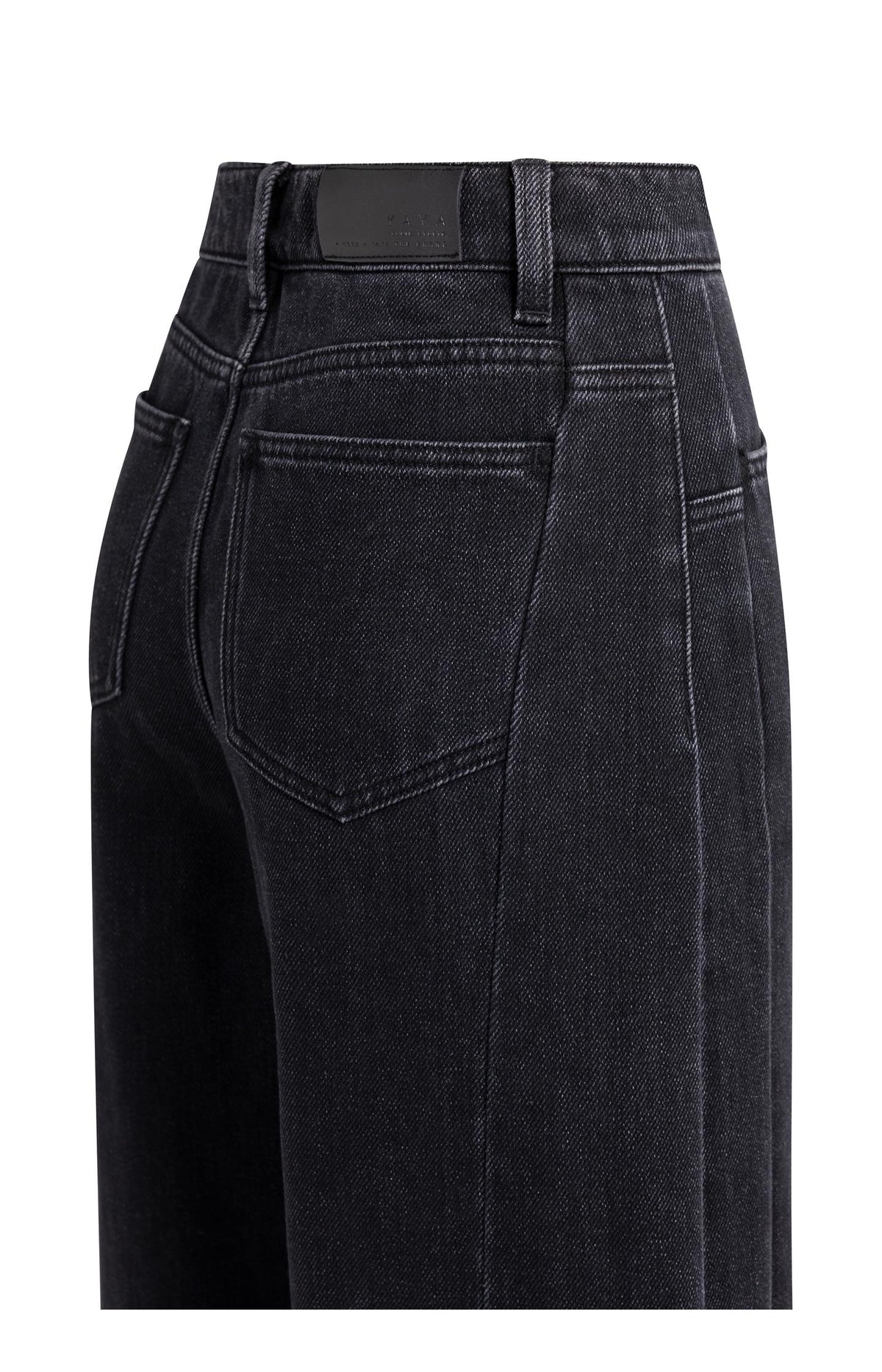 Denim with high waist and wide legs - L34 - Black Denim
