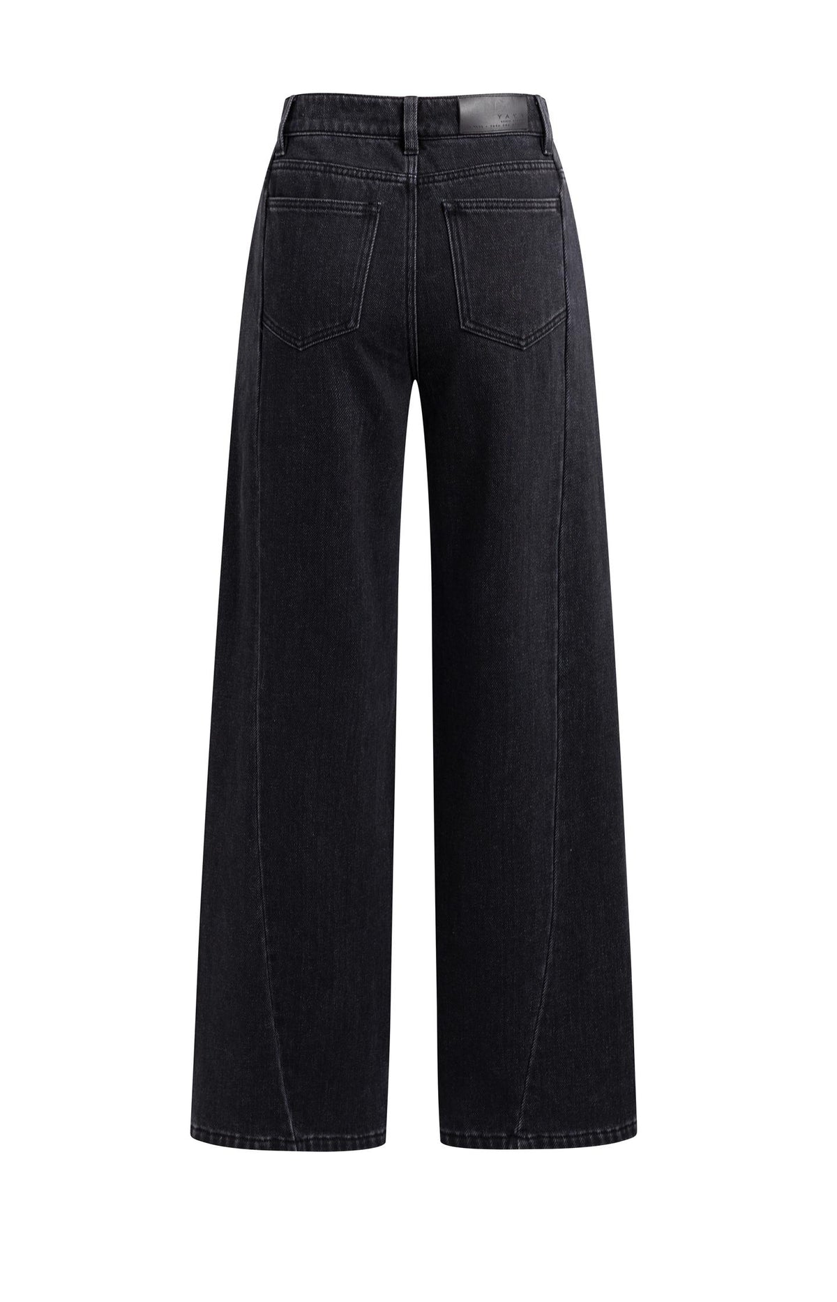 Denim with high waist and wide legs - L34 - Black Denim