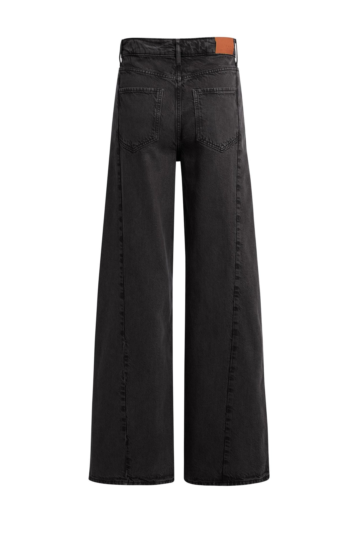Denim with high waist and wide legs - Ln34 - Black Denim