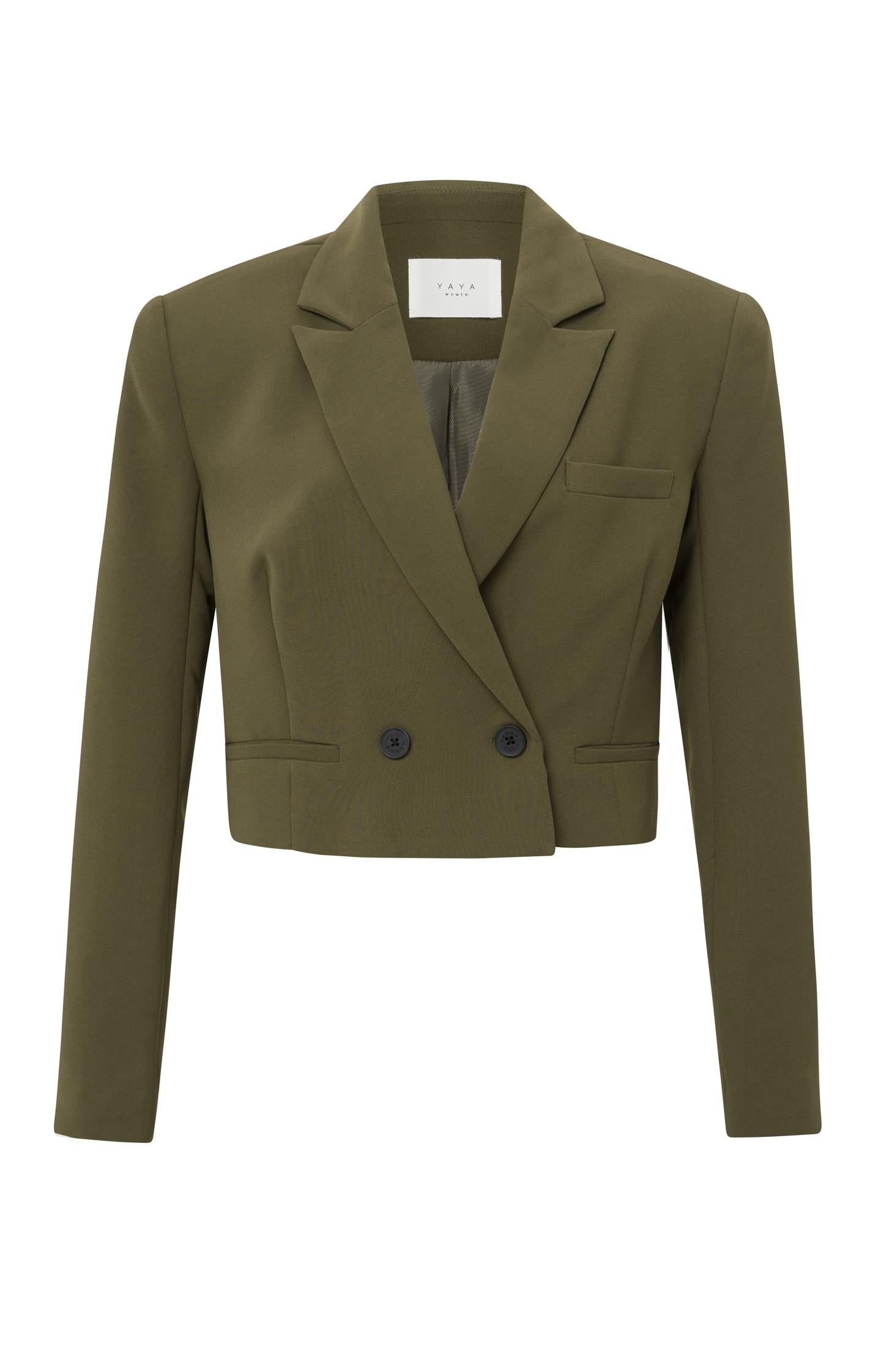 Double breasted blazer with long sleeves in cropped fit - Type: product