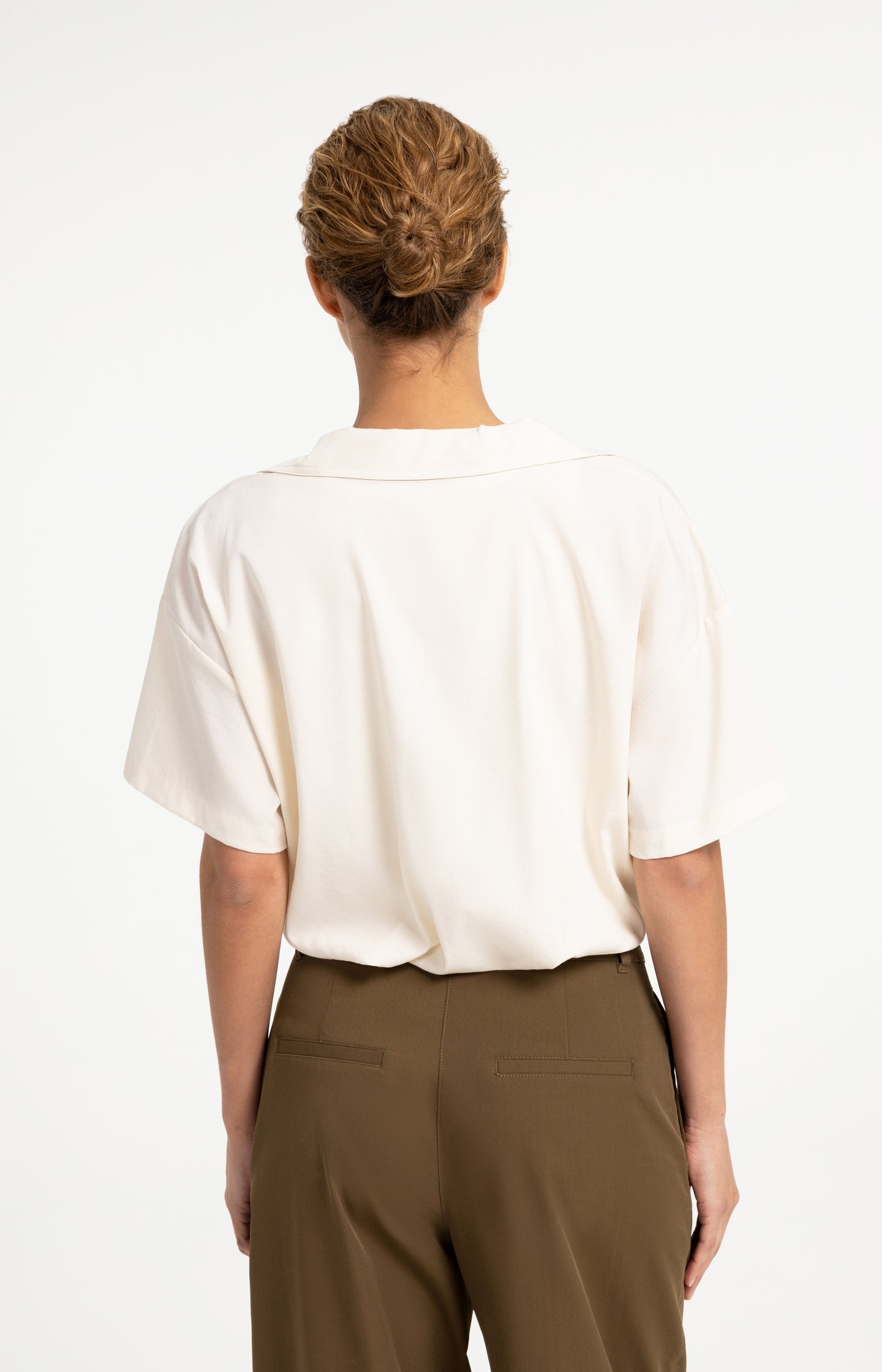 Double layer balloon top with short sleeves