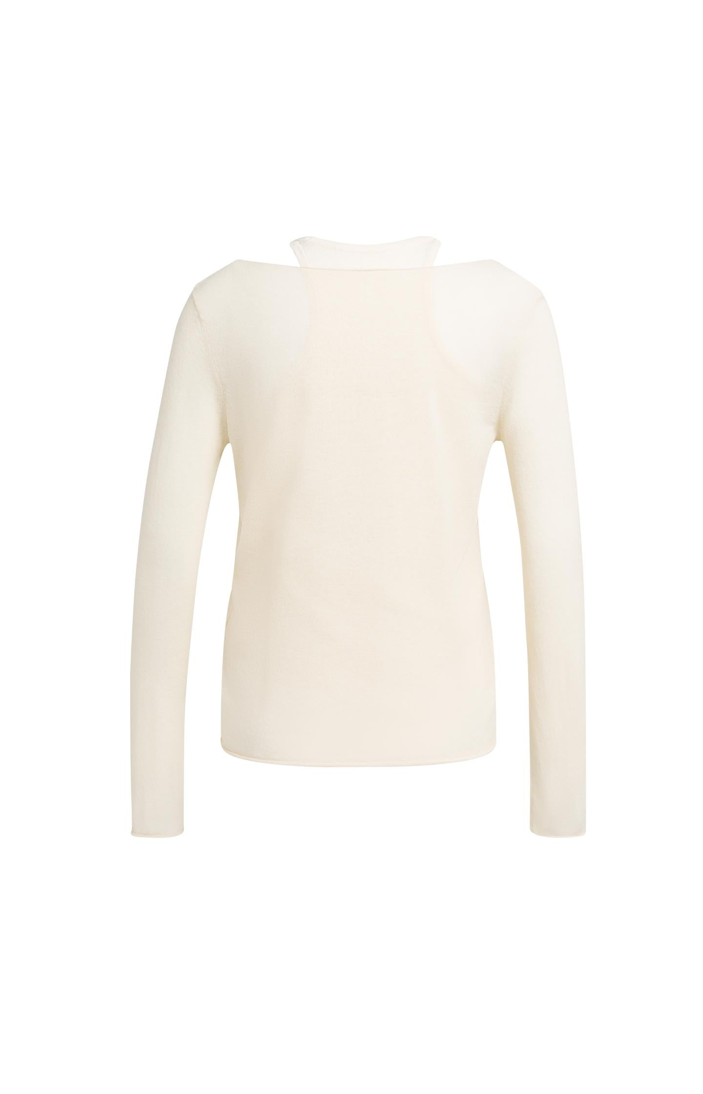 Double-layered fine-knit top with long sleeves - Type: product