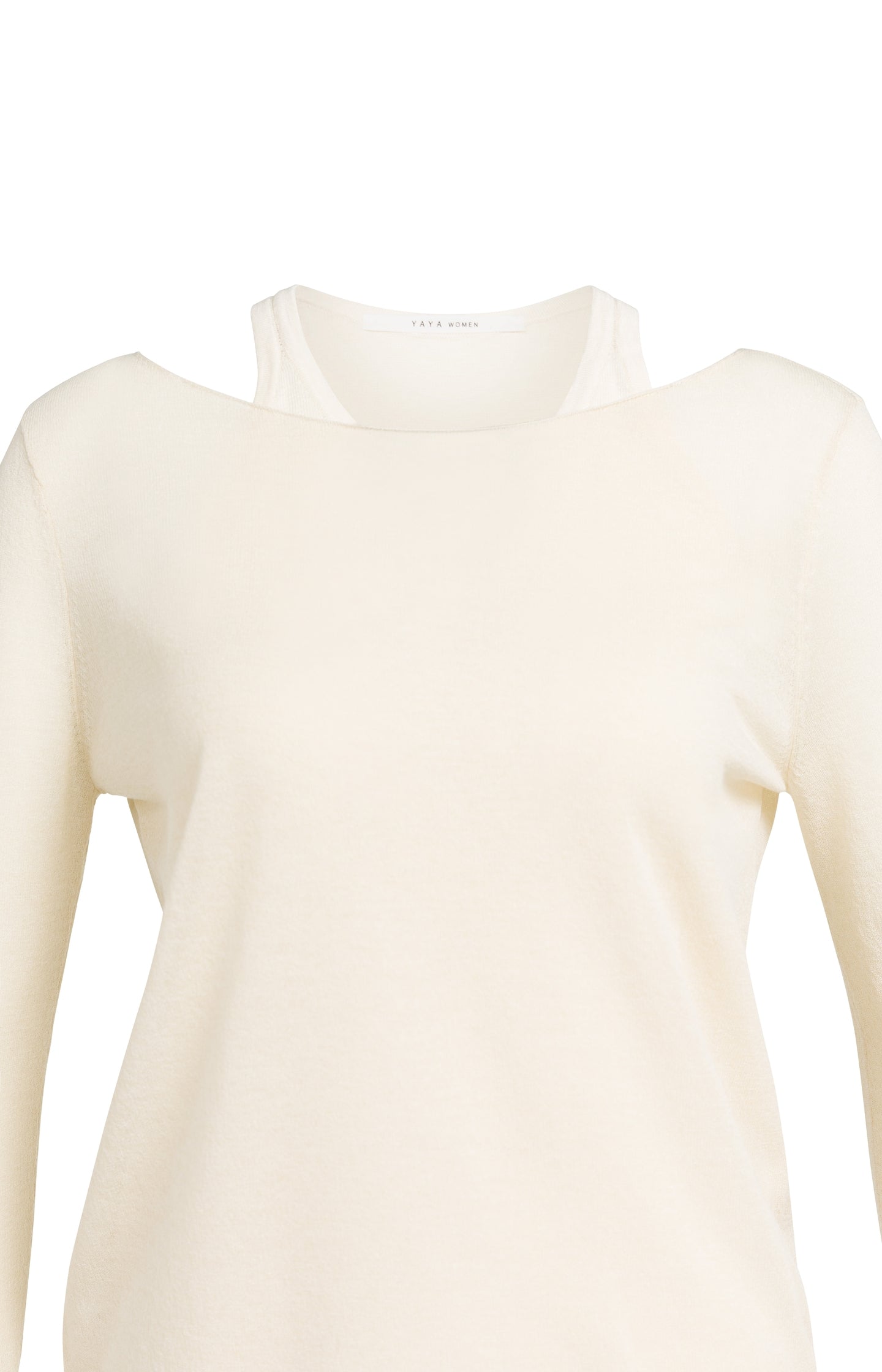 Double-layered fine-knit top with long sleeves - Type: product