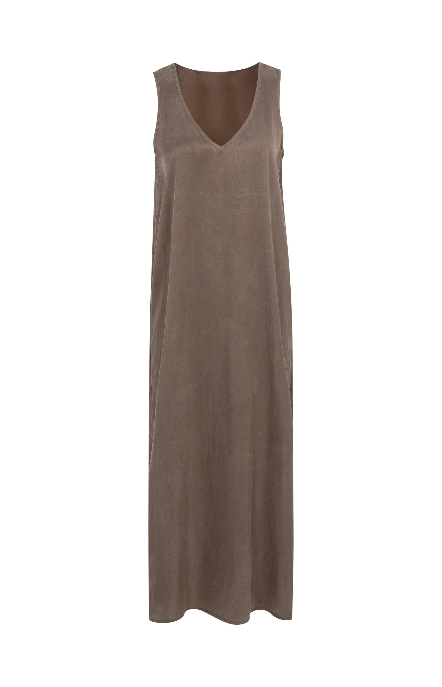 Dress with crinkle texture and V-neck - Type: product