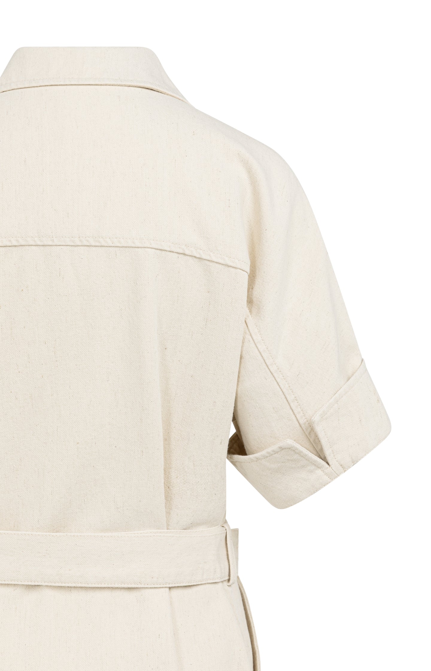 Dress with denim look and belt