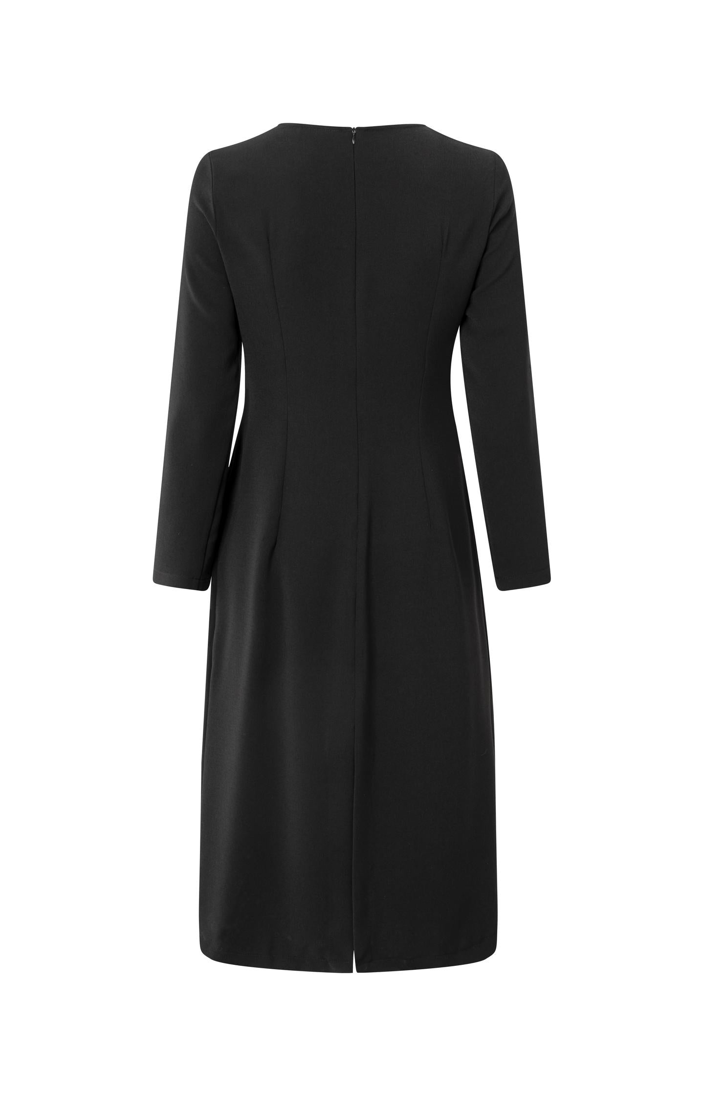 Elegant long sleeve dress with front knot detail