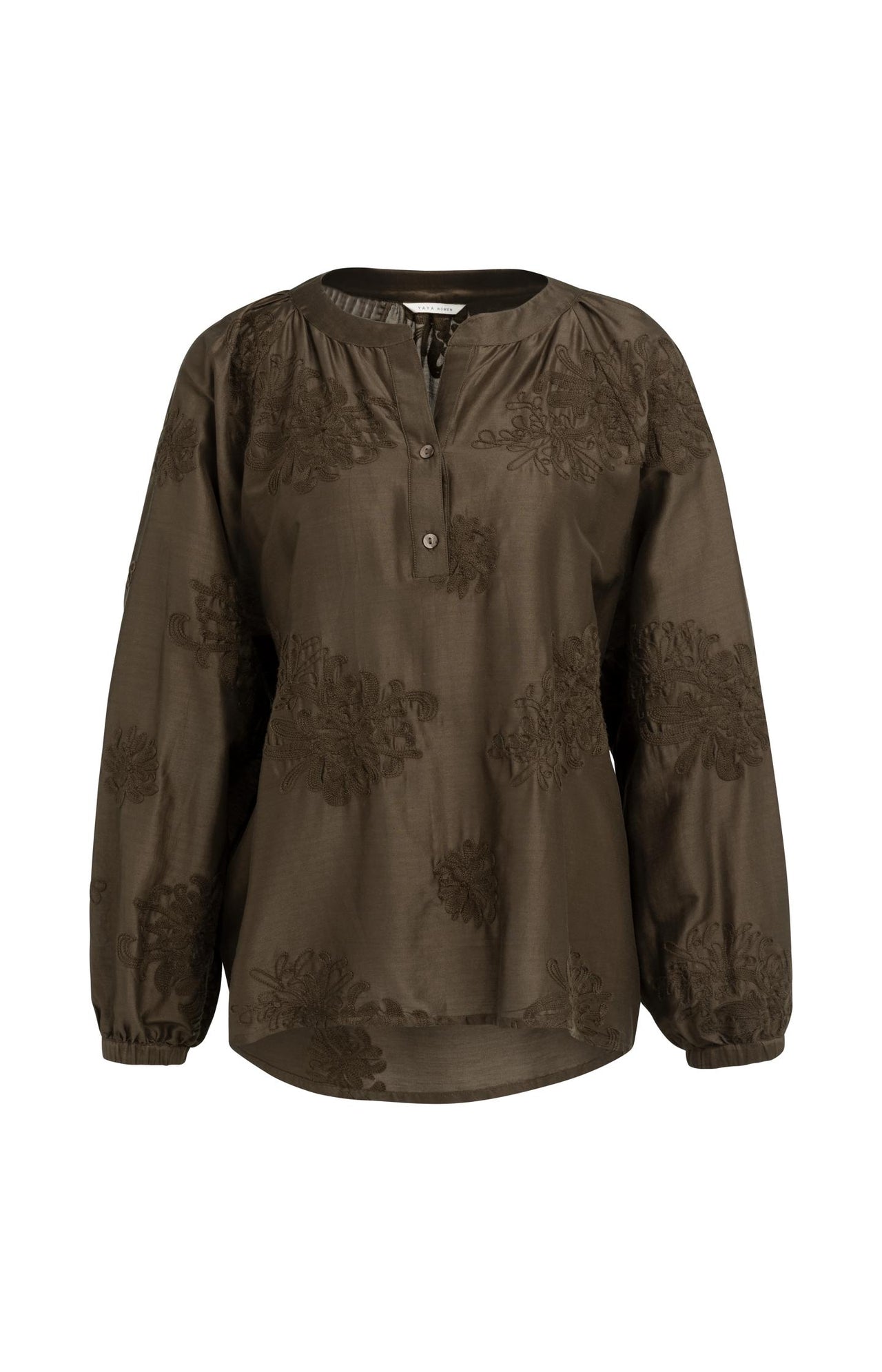 Embroidered blouse with long sleeves and loose fit - Type: product
