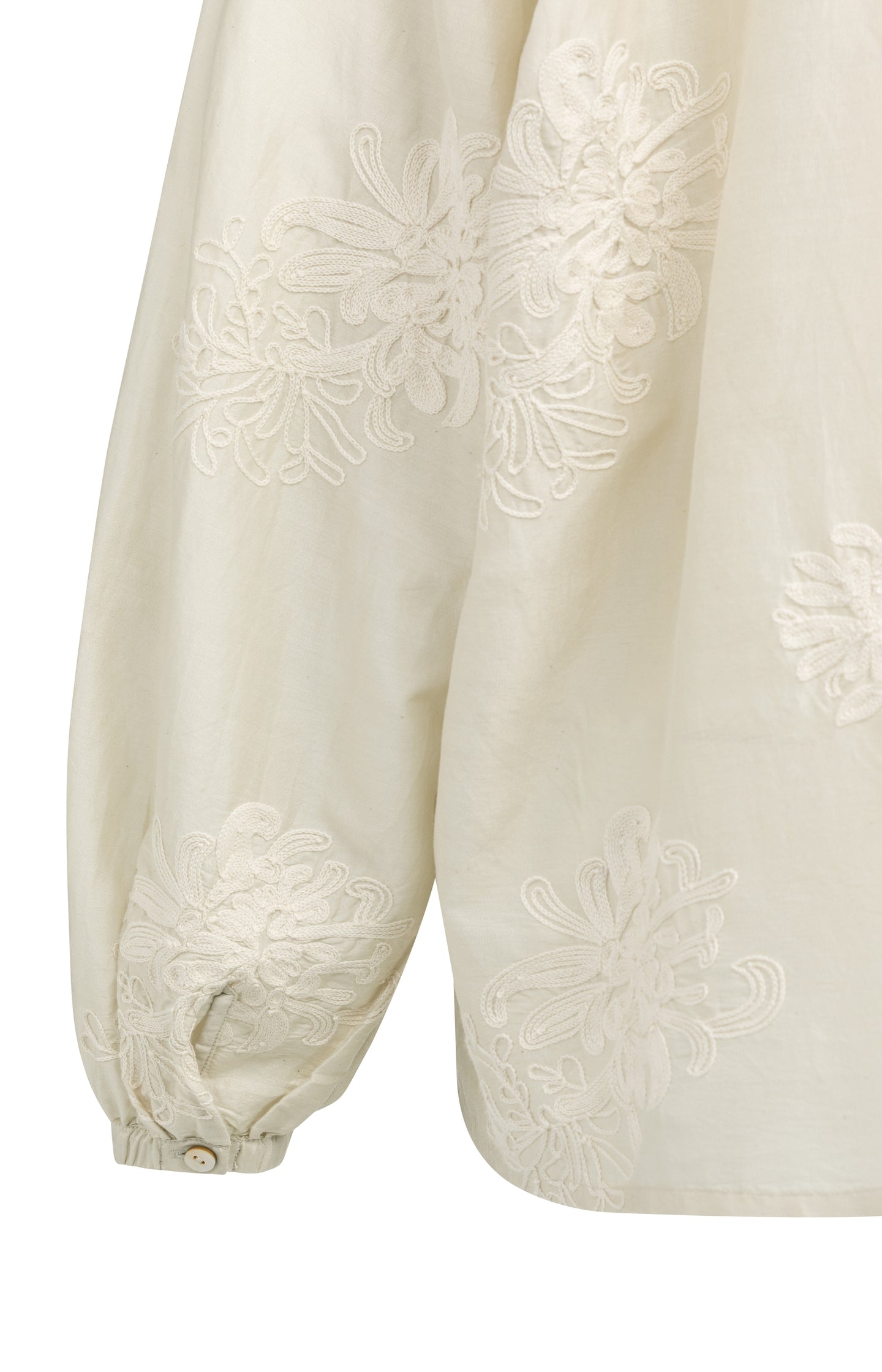 Embroidered blouse with long sleeves and loose fit - Type: video