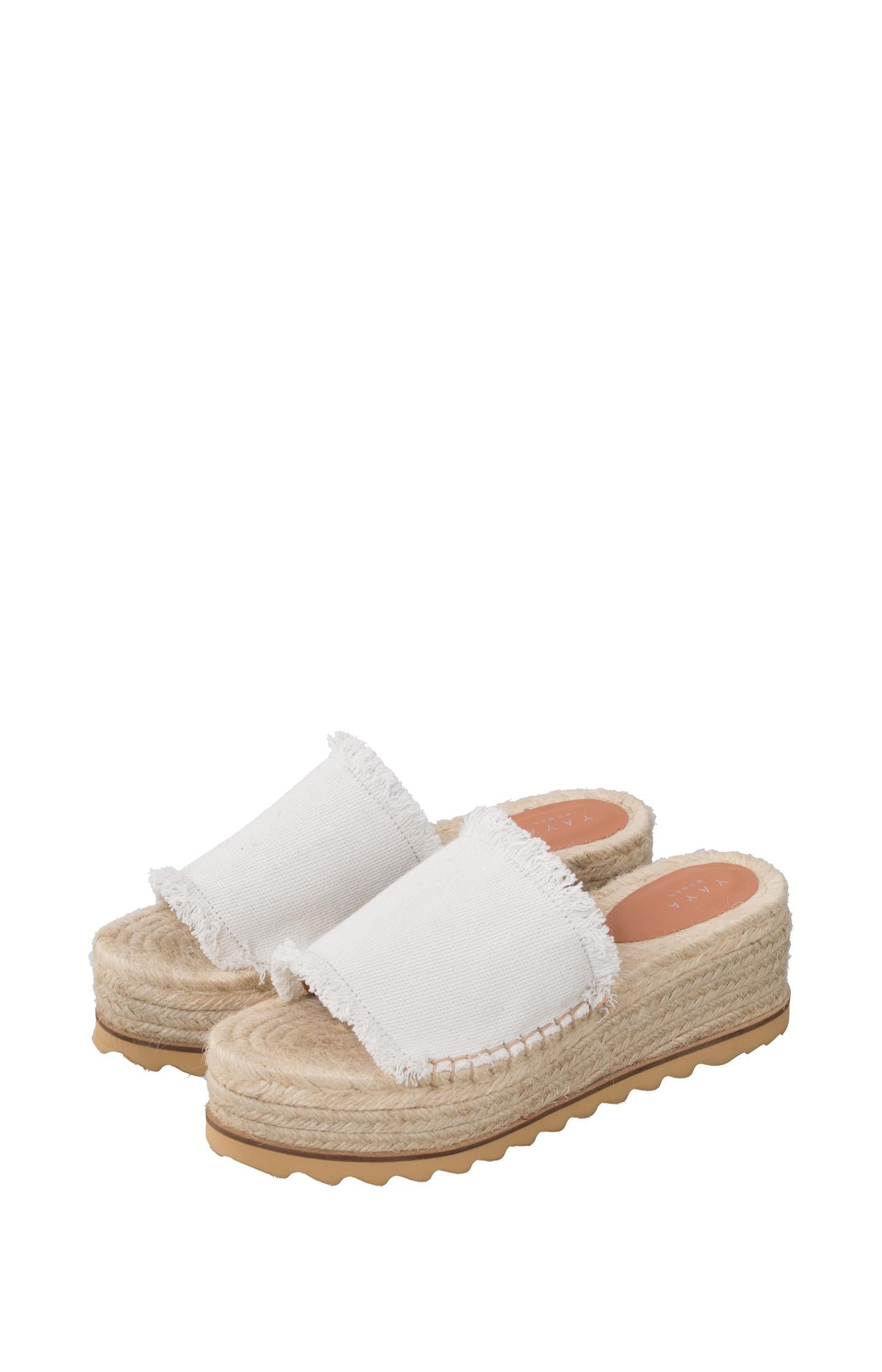 Espadrille wedge with frayed accents from cotton - Type: product