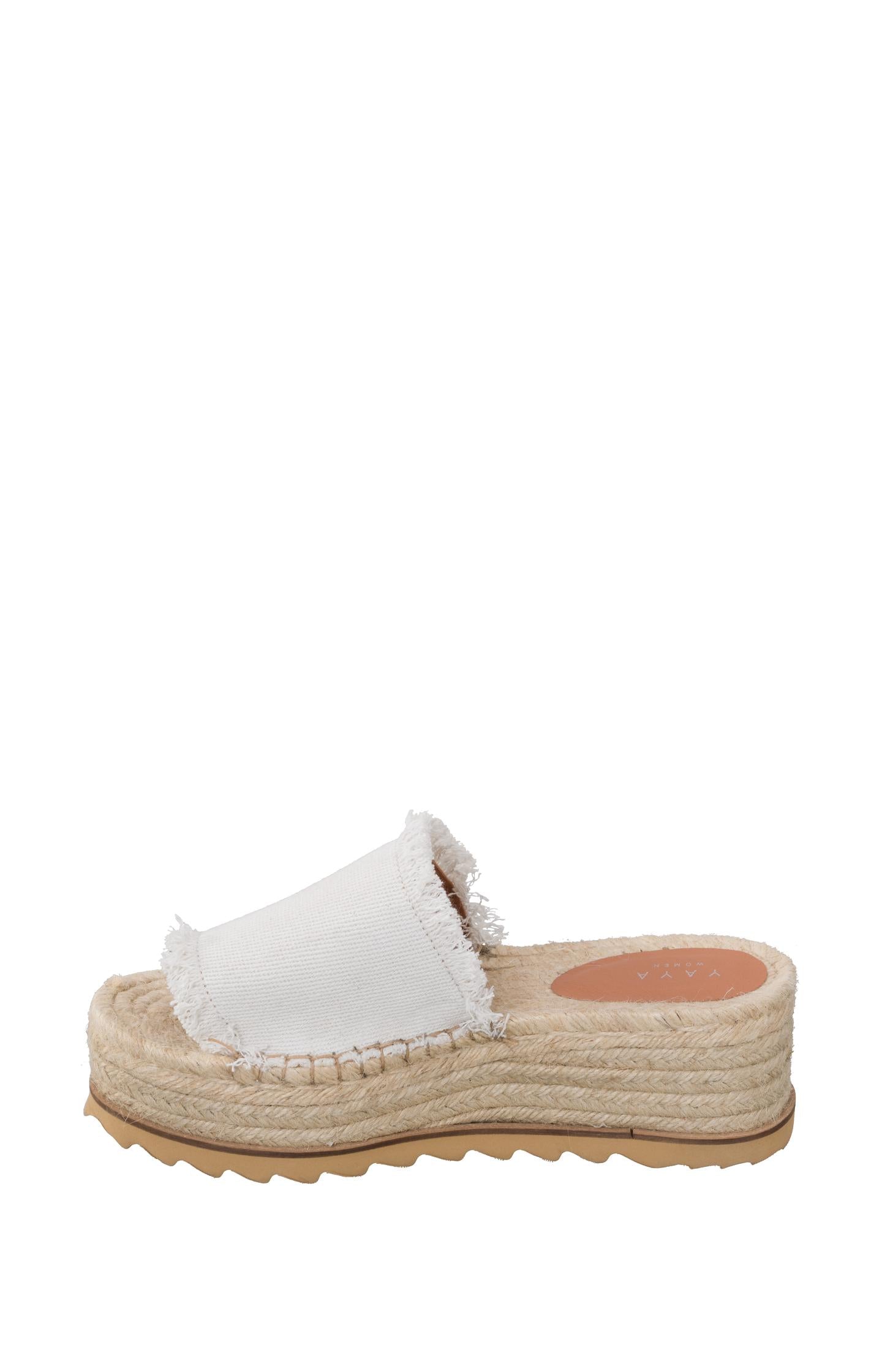 Espadrille wedge with frayed accents from cotton