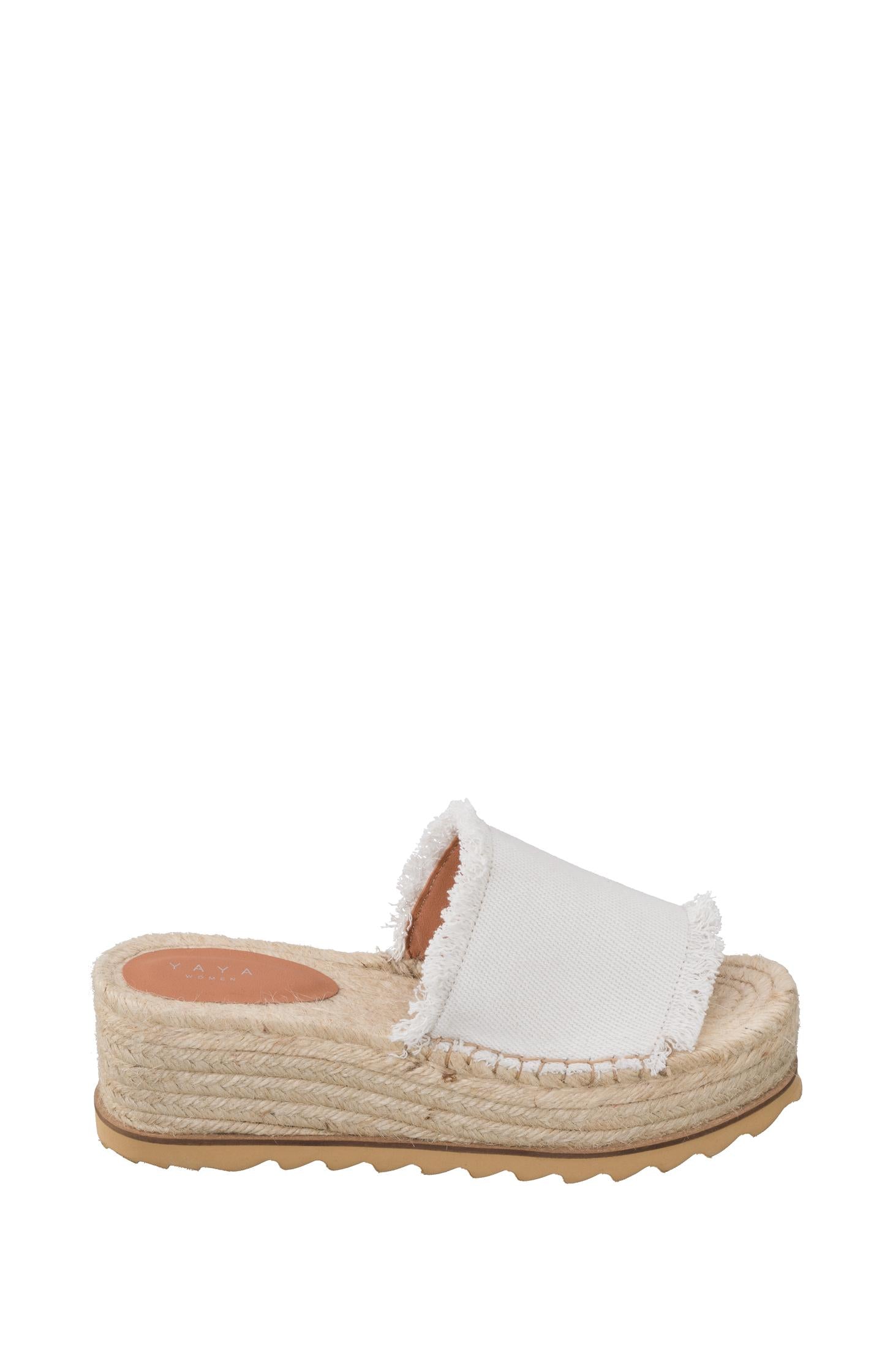 Espadrille wedge with frayed accents from cotton