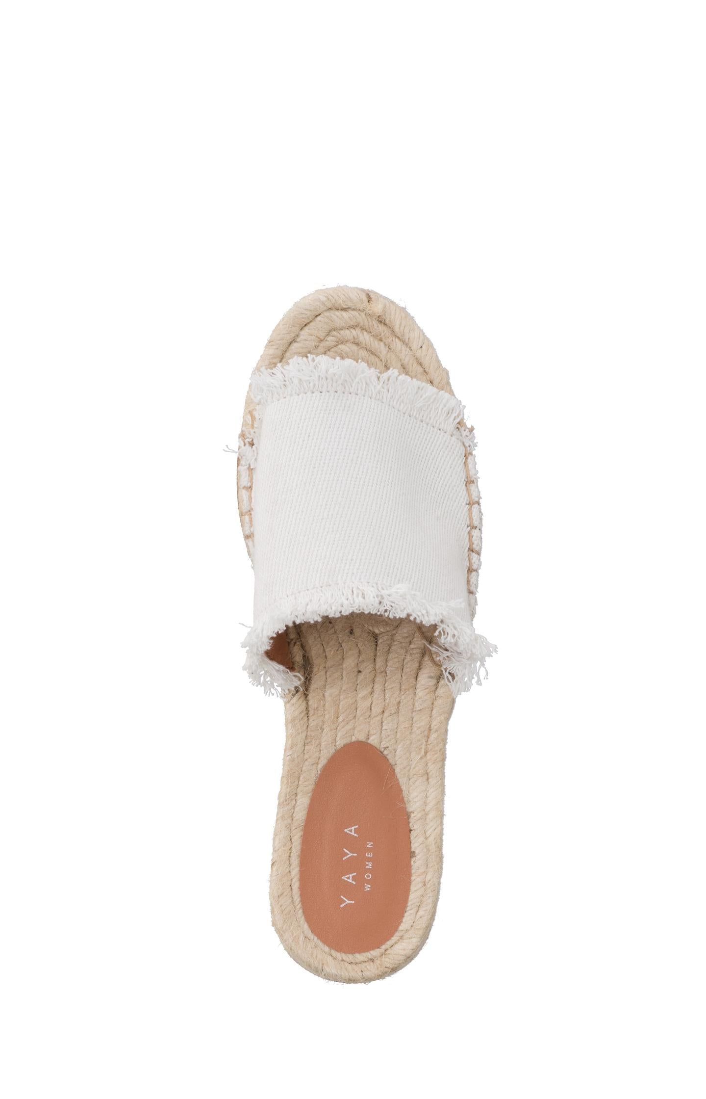 Espadrille wedge with frayed accents from cotton