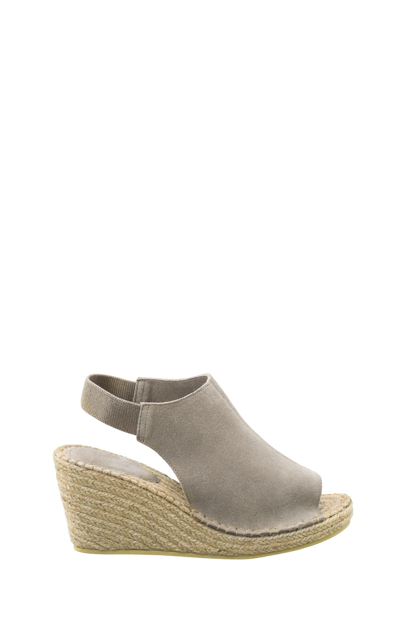 Espradille wedges with suede finish - Weathered Teak Green