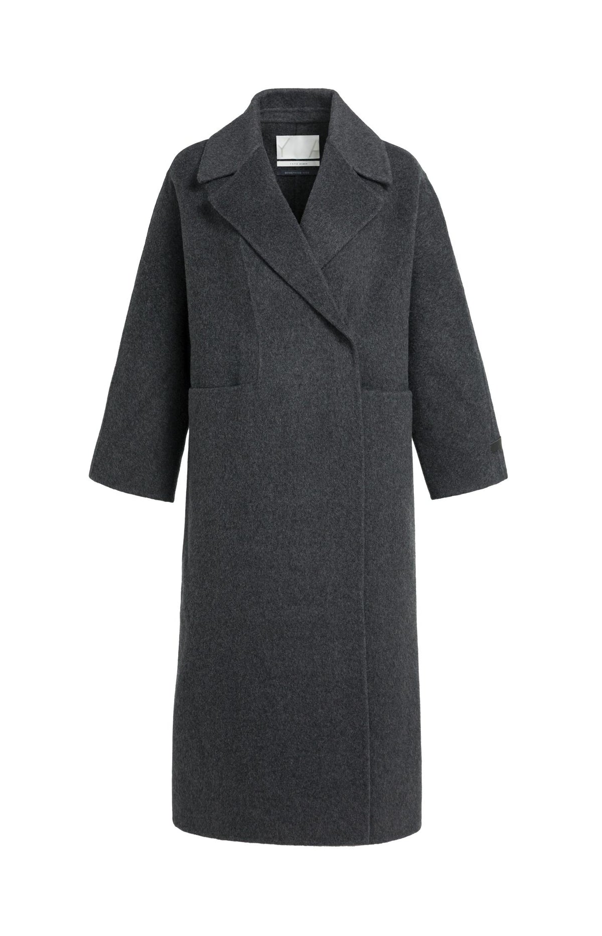 Extra long wool blend coat with oversized fit - Type: product