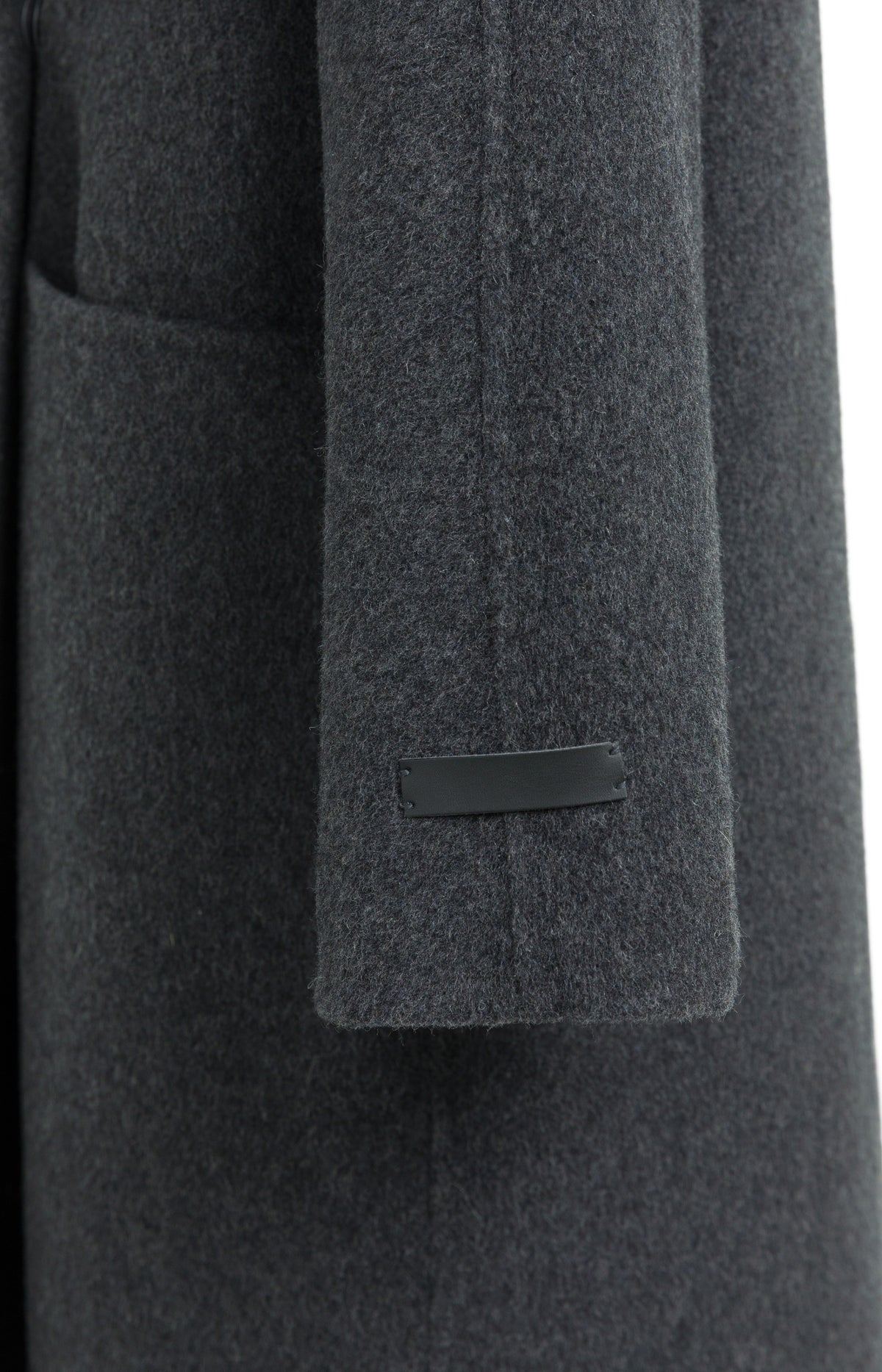 Extra long wool blend coat with oversized fit