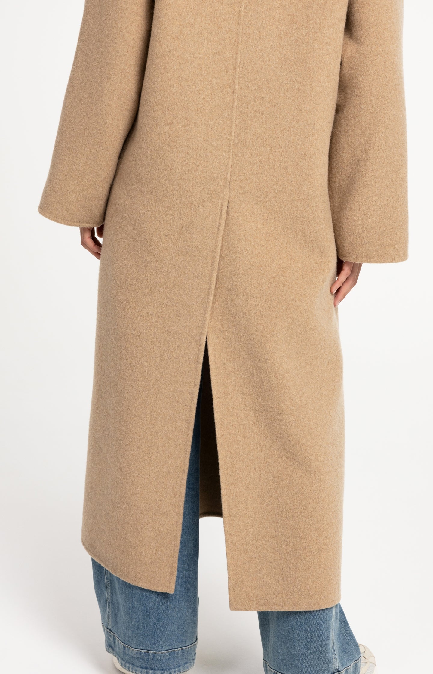 Extra long wool blend coat with oversized fit - Type: lookbook