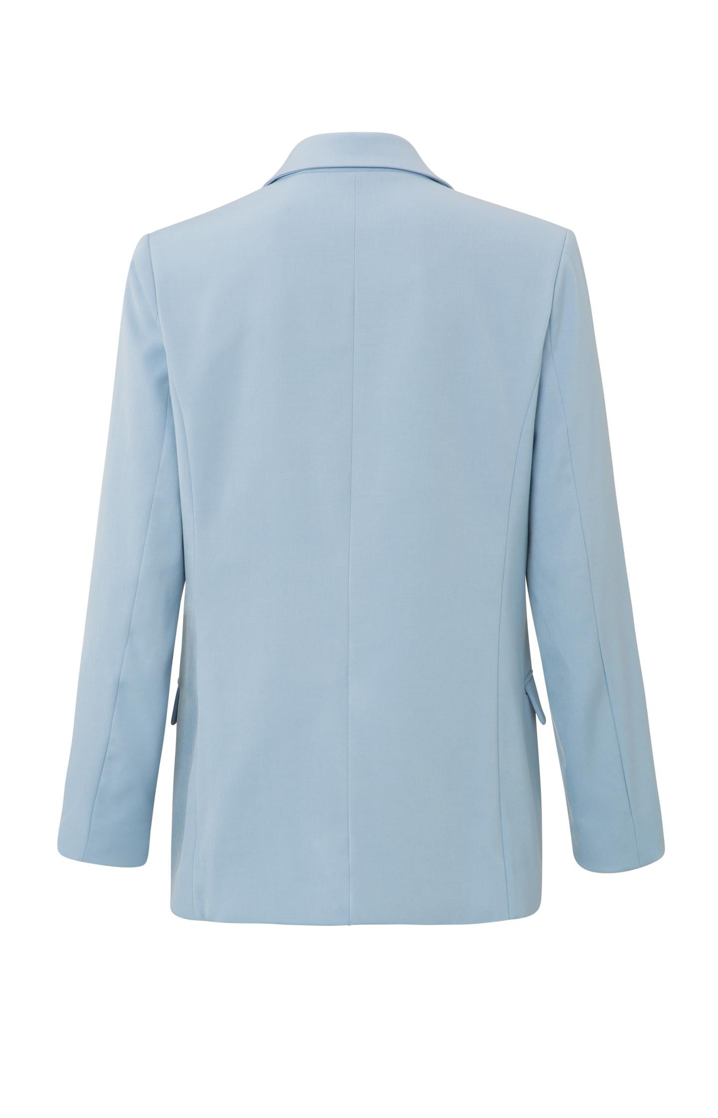 Faux double-breasted blazer with long sleeves and pockets