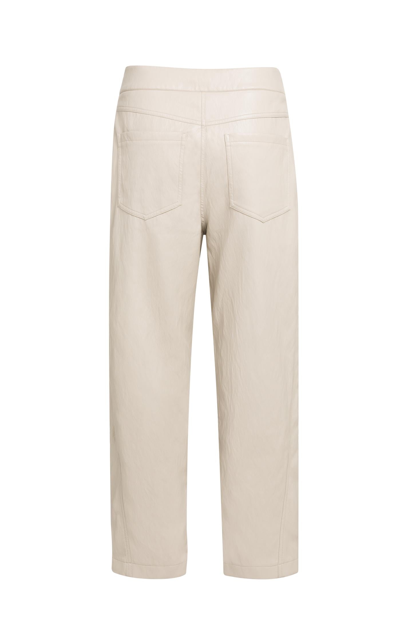 Faux leather carrot fit trousers
