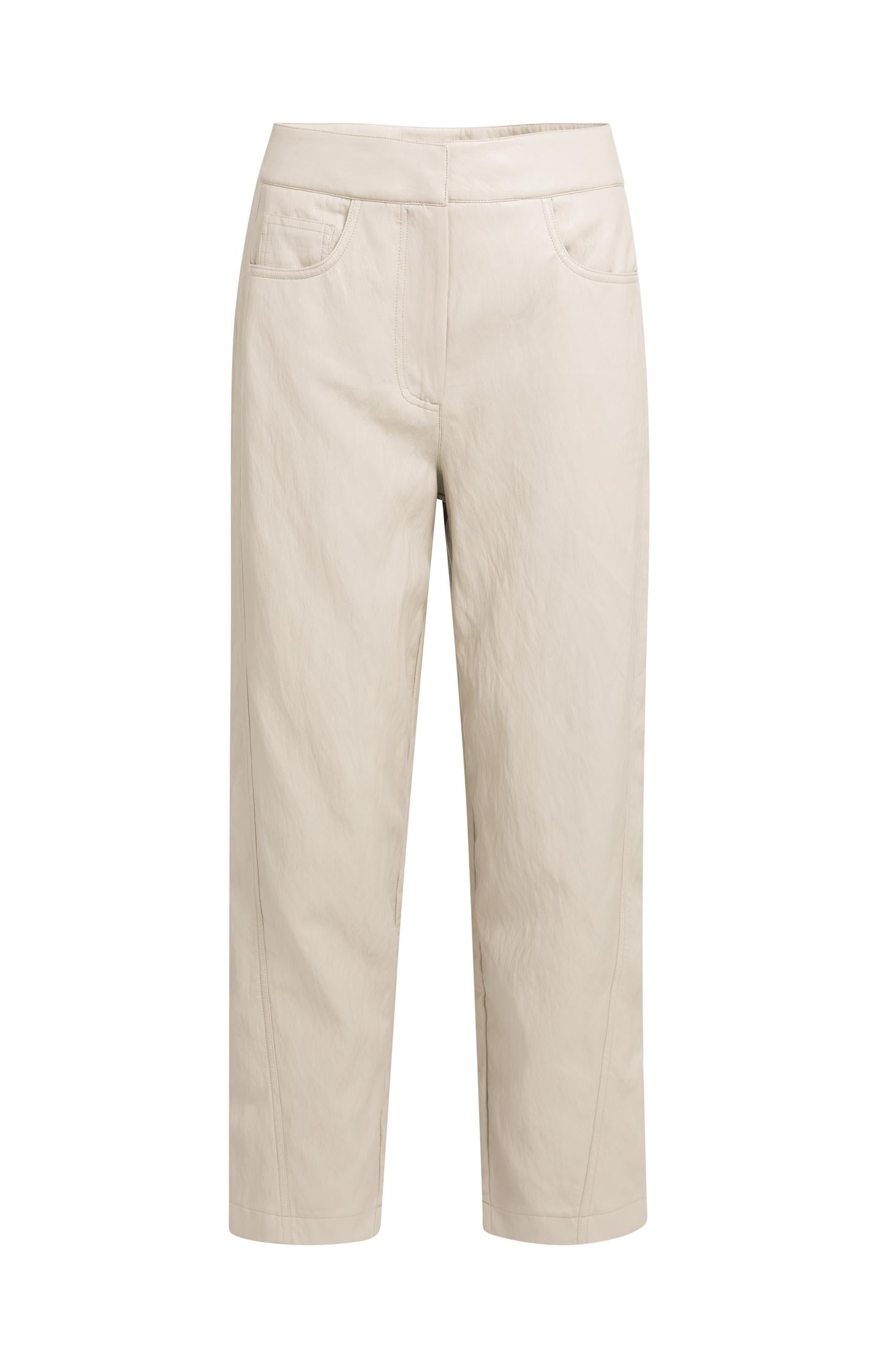 Pantalon coupe carotte en similicuir