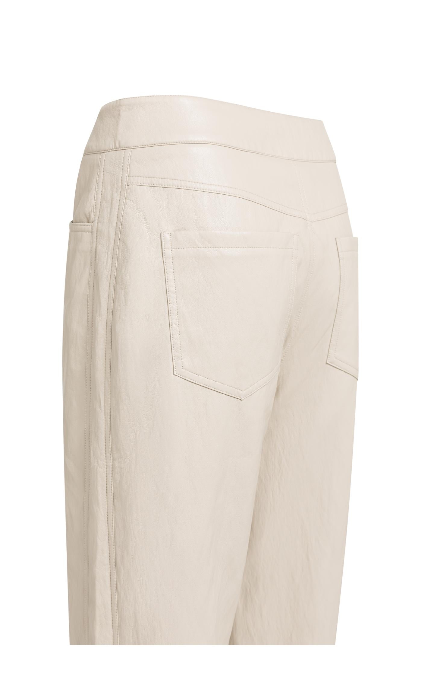Faux leather carrot fit trousers