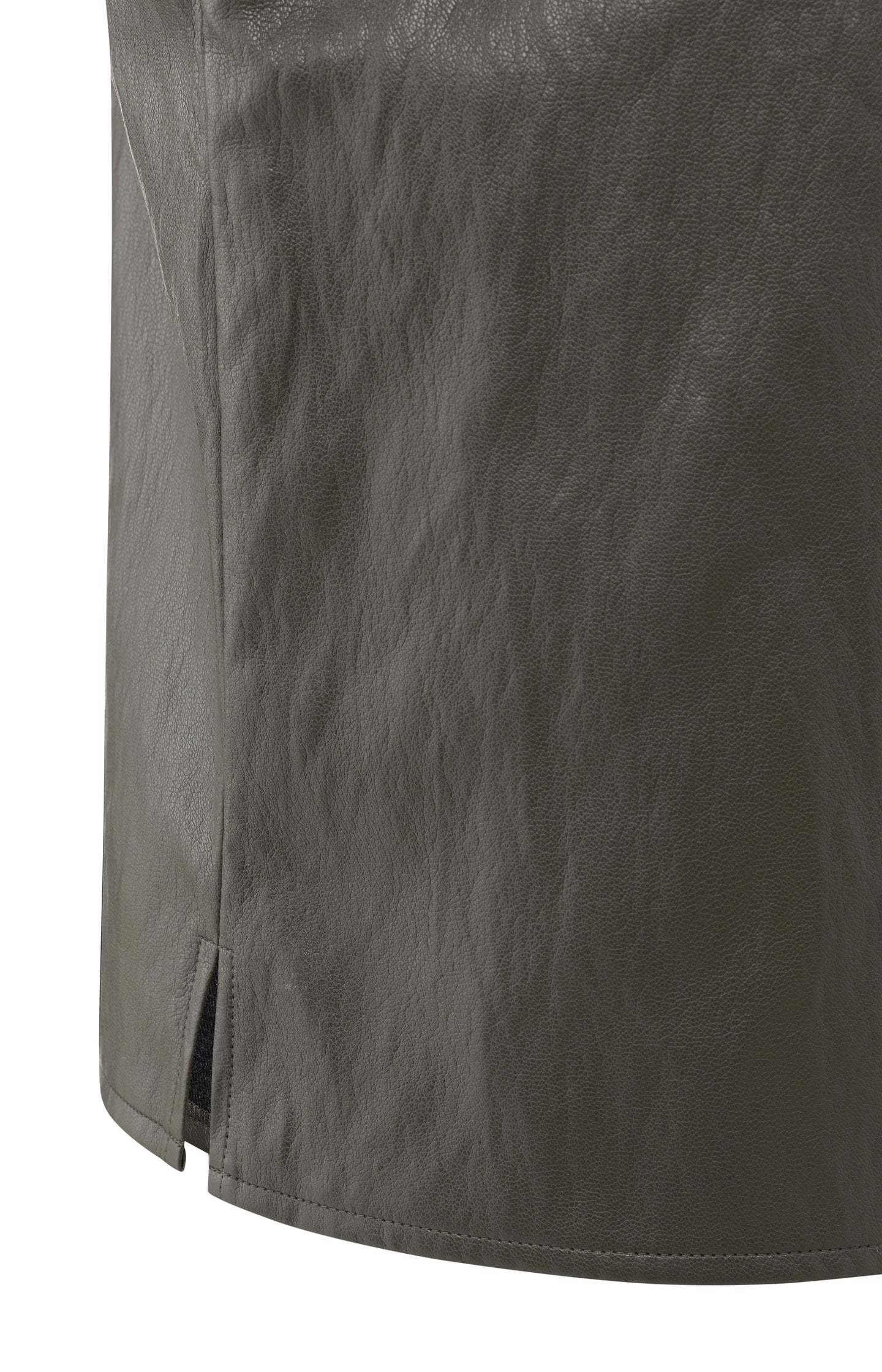 Faux leather sleeveless vest with shoulder pads