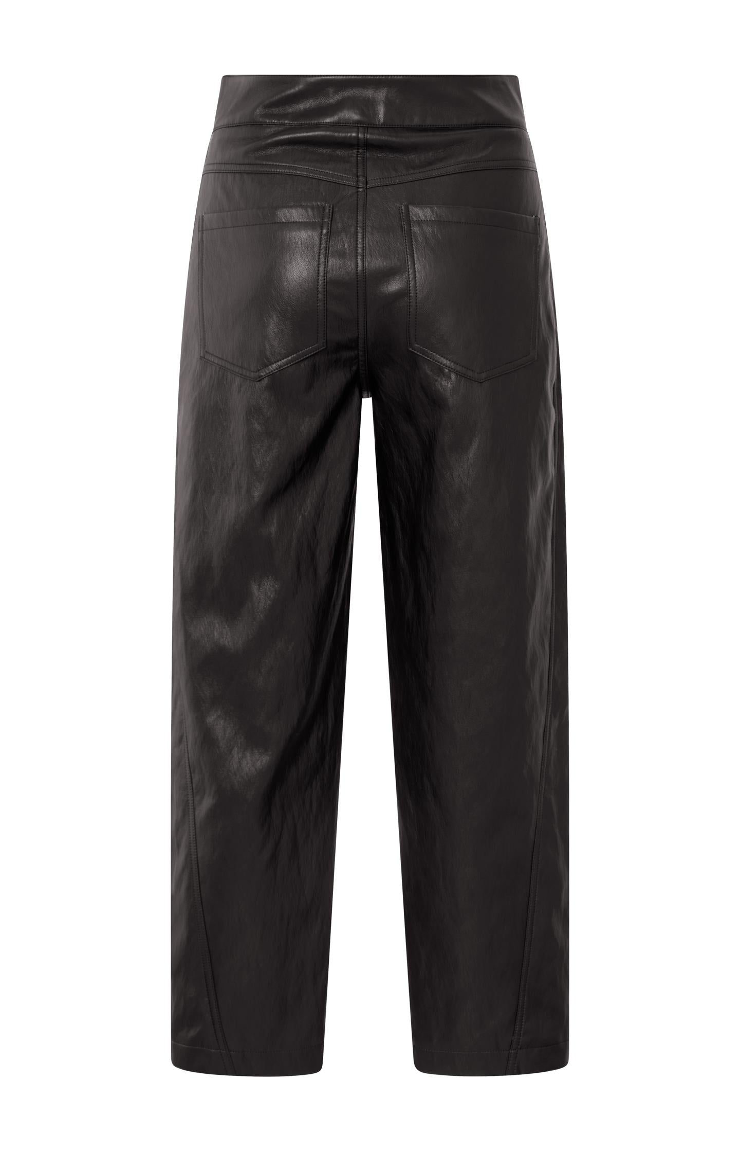Faux leather trousers with seam details
