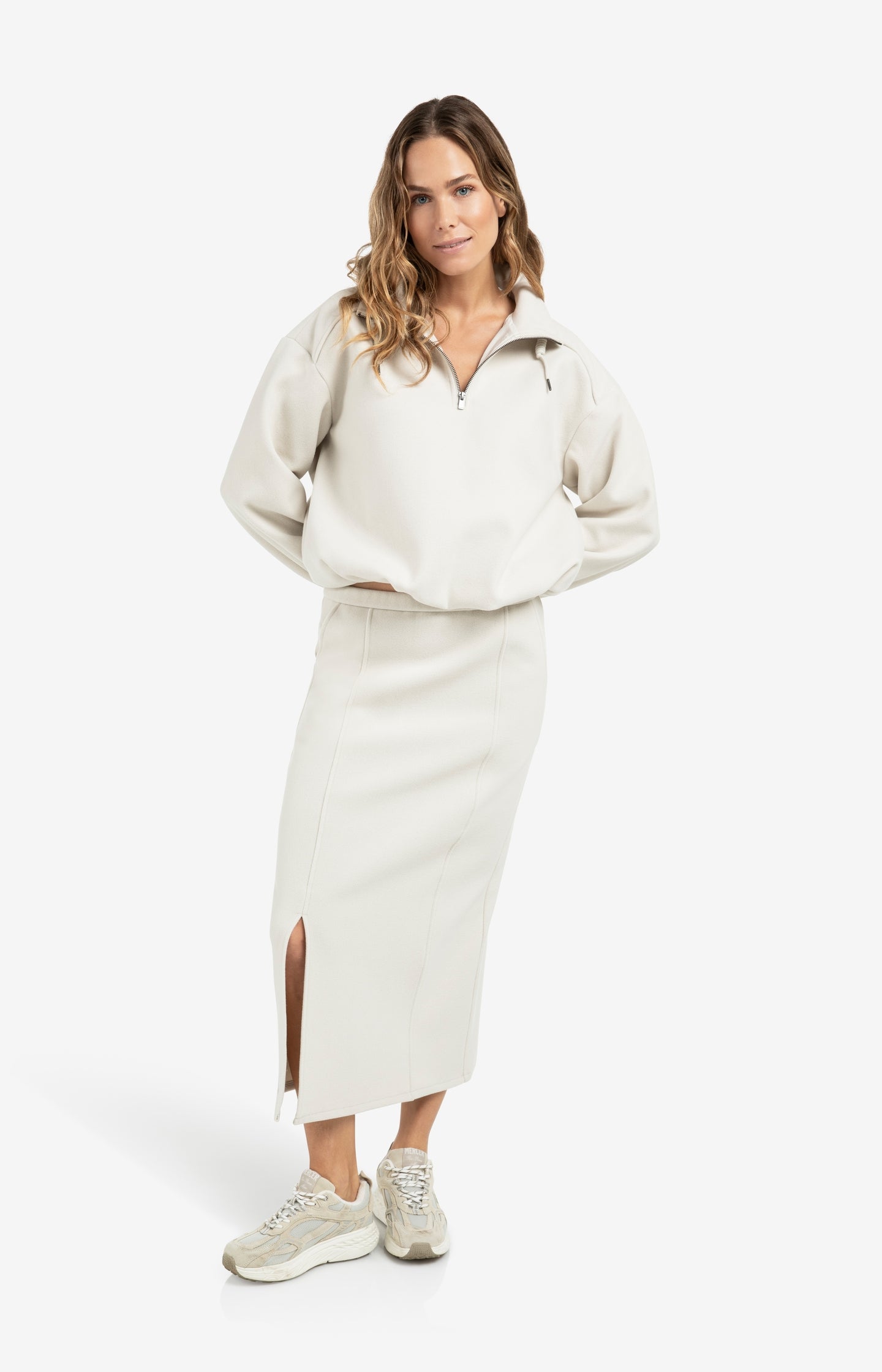 Faux leather trousers with seam details