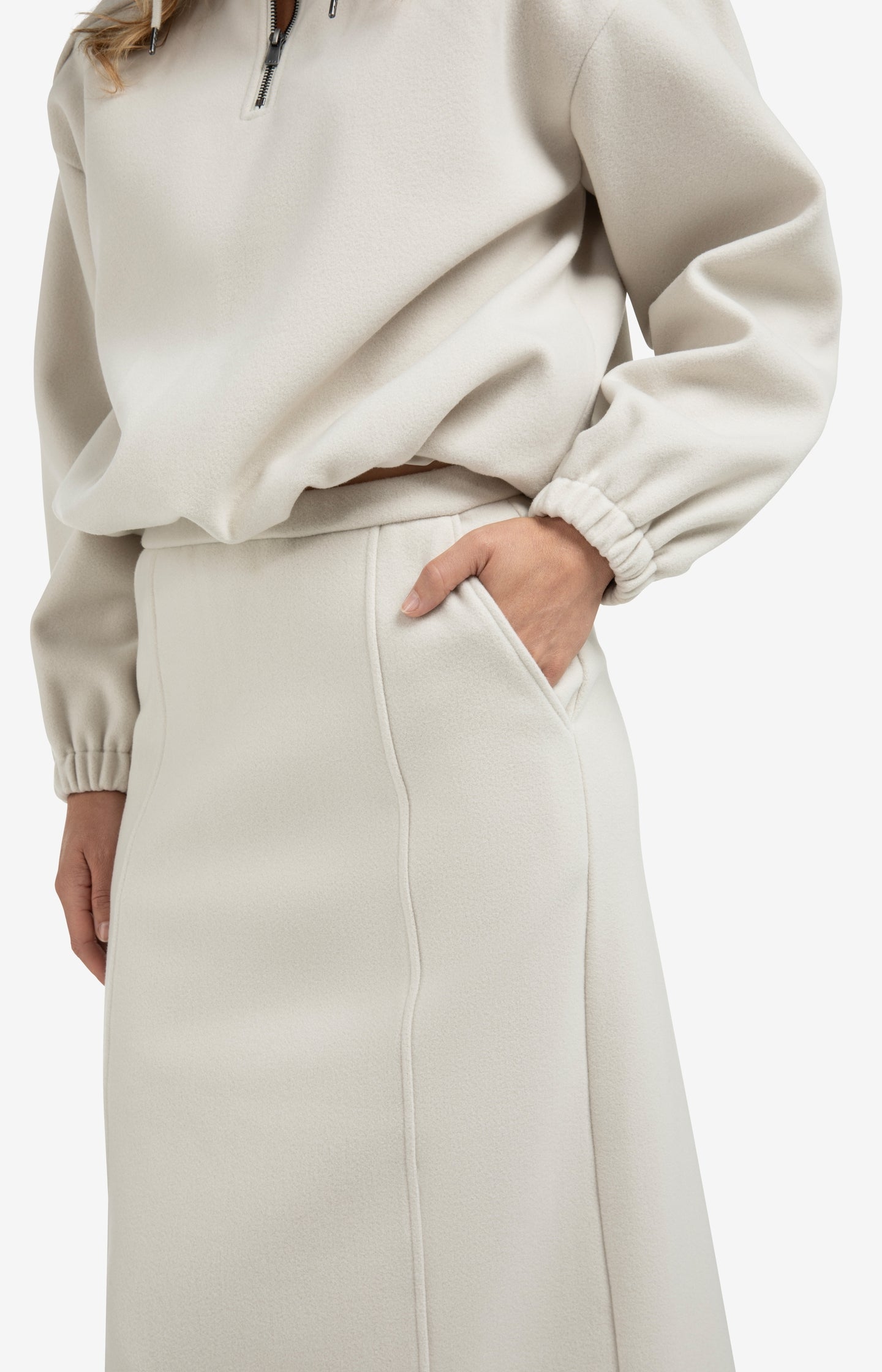 Faux leather trousers with seam details