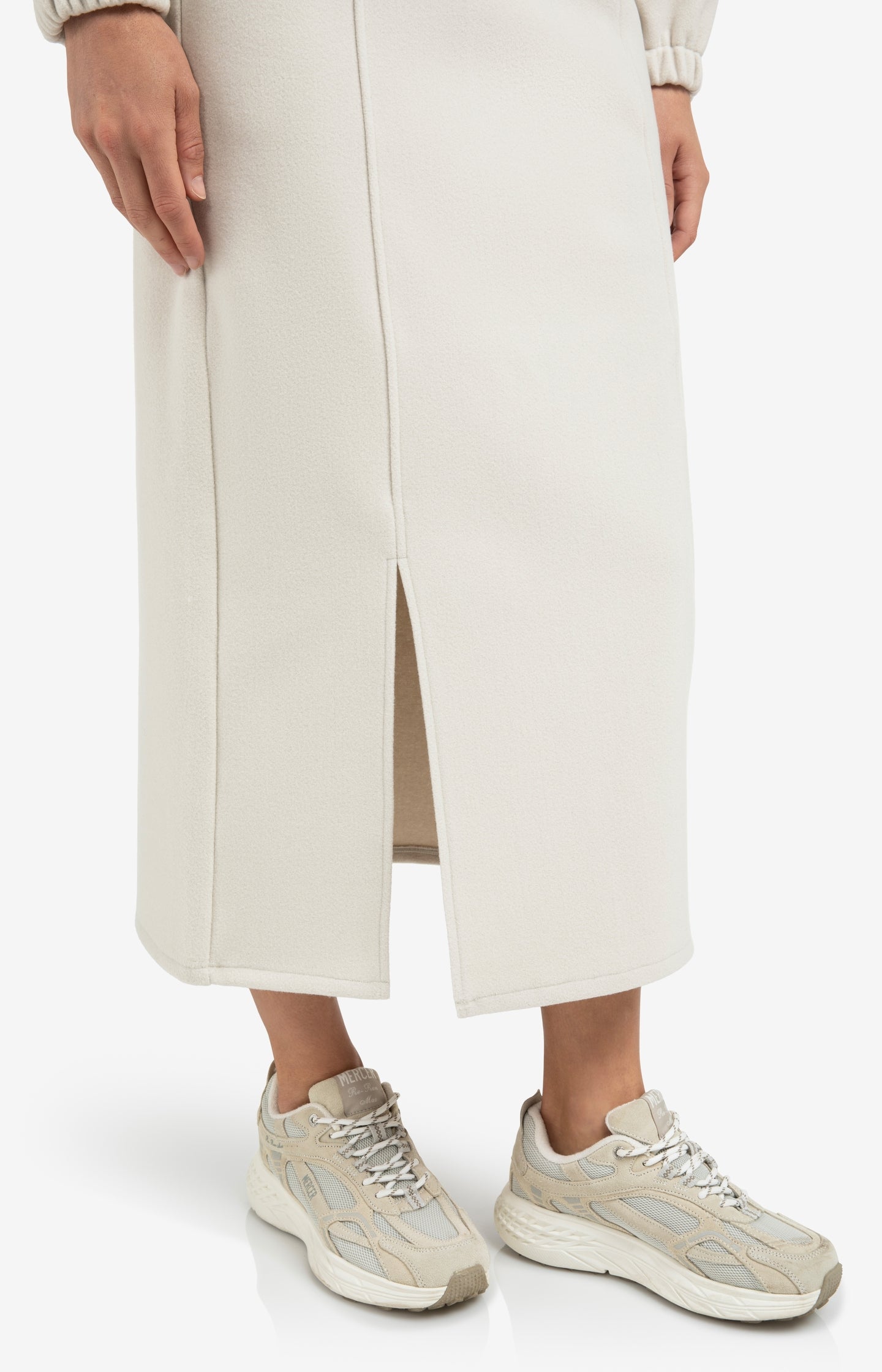 Faux leather trousers with seam details