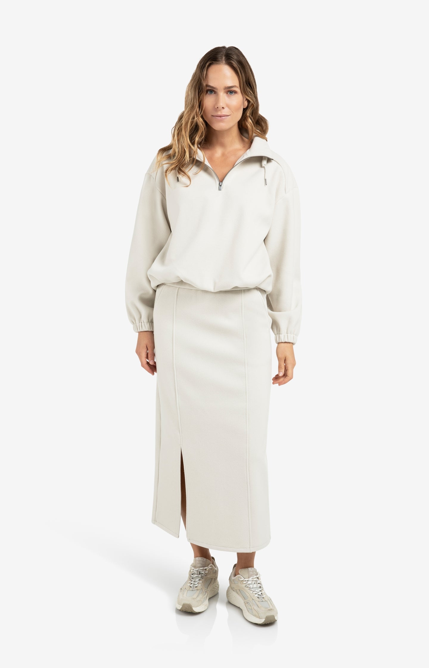 Faux leather trousers with seam details